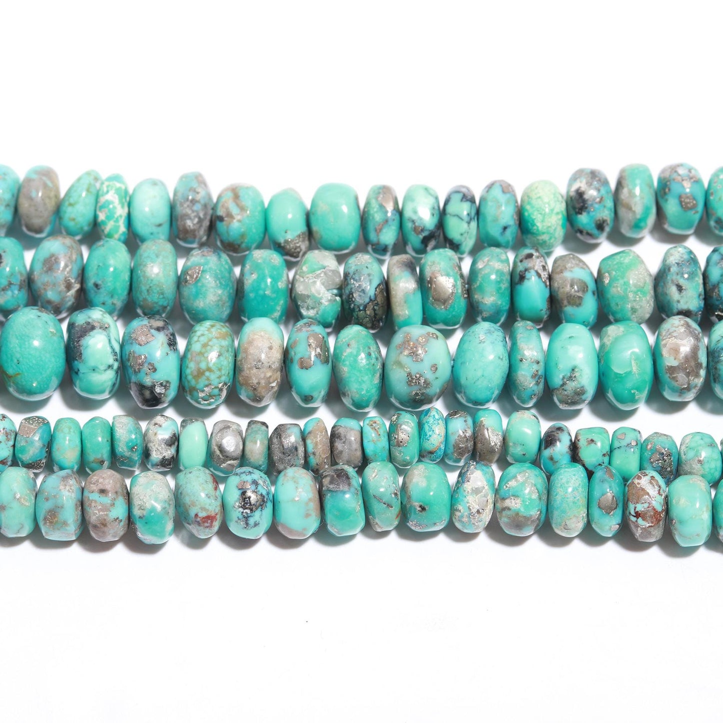 Arizona Turquoise Smooth Rondelle Beads Natural Arizona Turquoise 8 MM Rondelle Gemstone Beads for Handmade Designer Beaded Jewelry Making