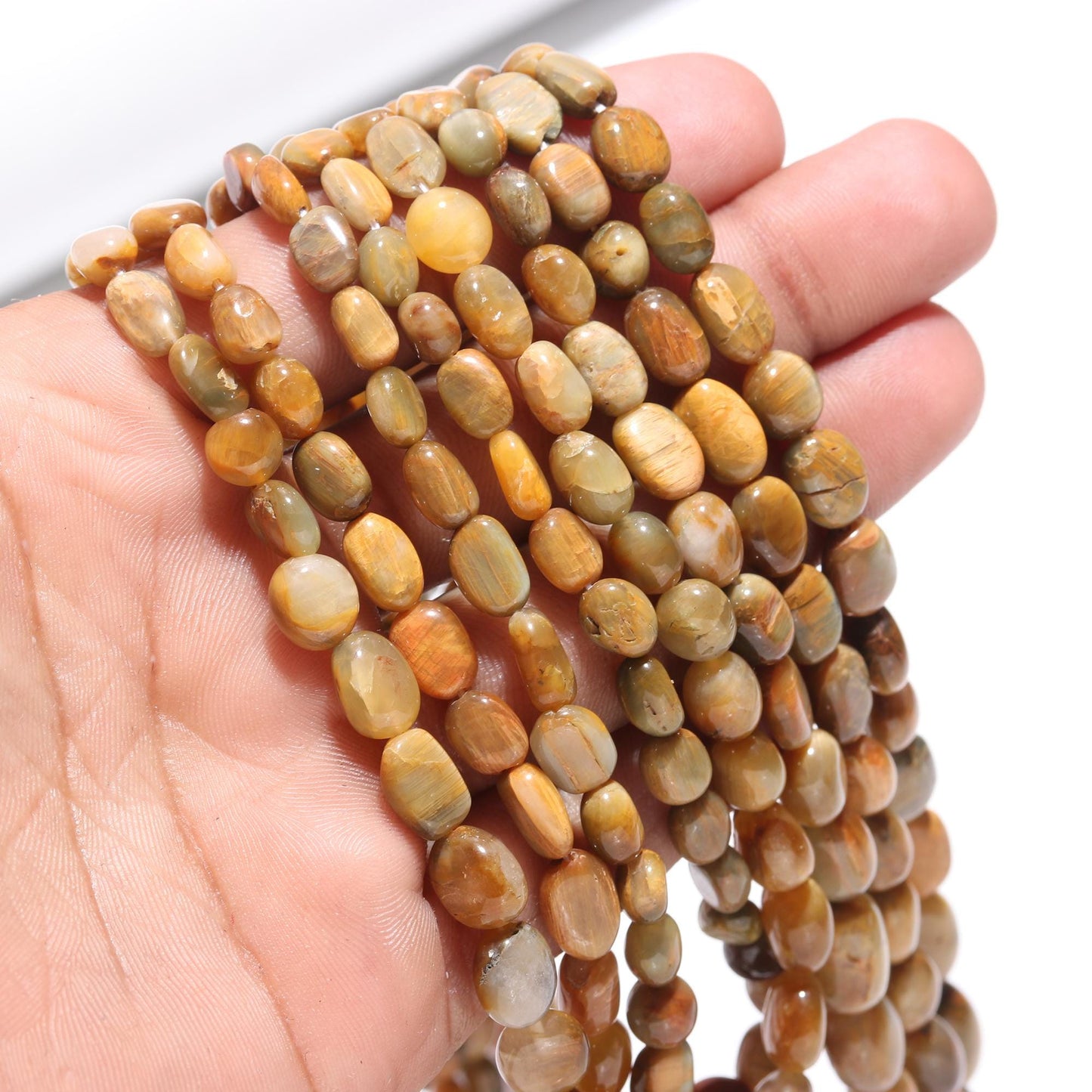 Cat's Eye Smooth Oval Beads 5x7 - 9x12 MM Natural Cat's Eye Oval Plain Beads for Handmade Designer Jewelry Necklace Bracelet Pendant Making