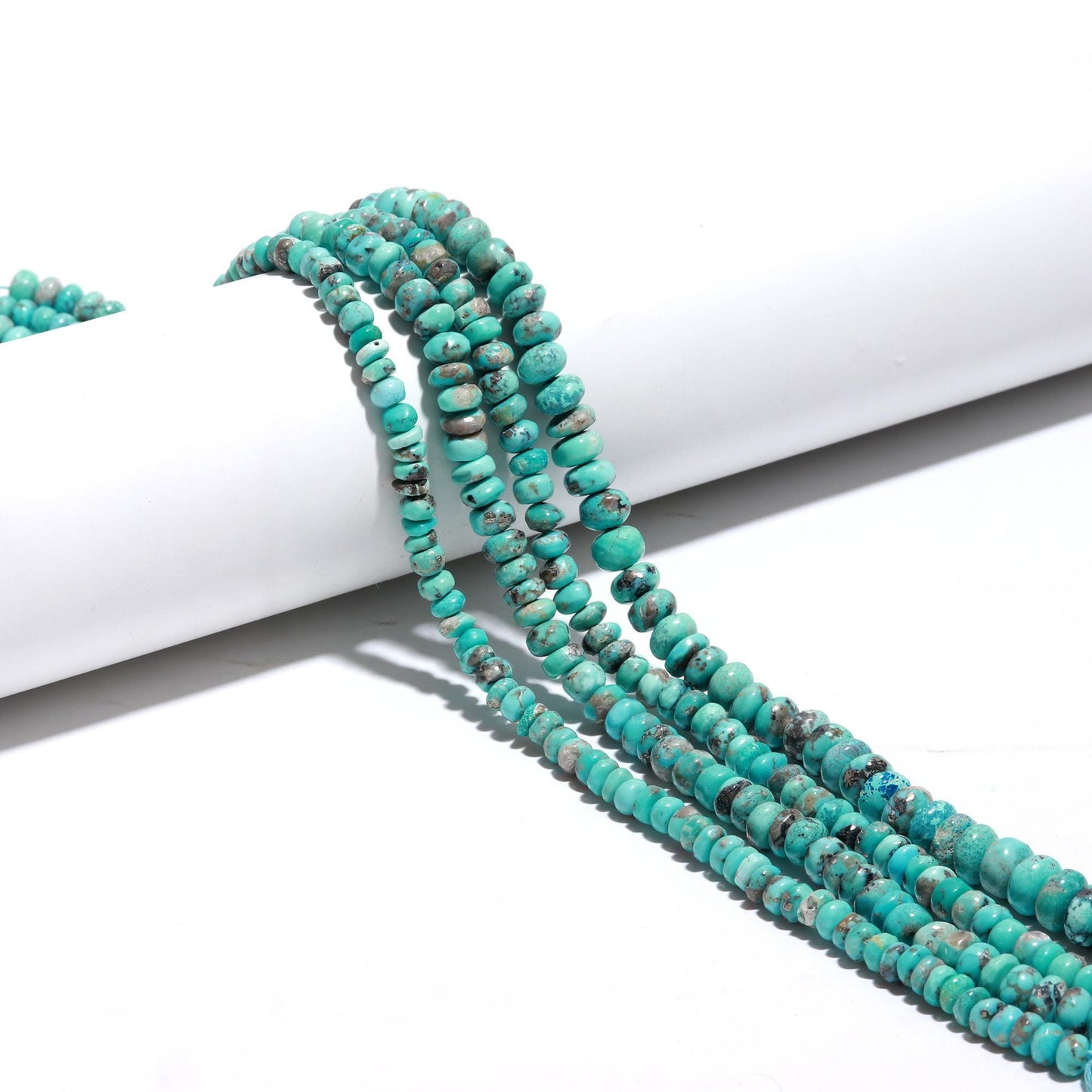 Arizona Turquoise Smooth Rondelle Bead 6-7 MM and 7-8 MM Natural Arizona Turquoise Rondelle Beads for Handmade Designer Jewelry Making Craft