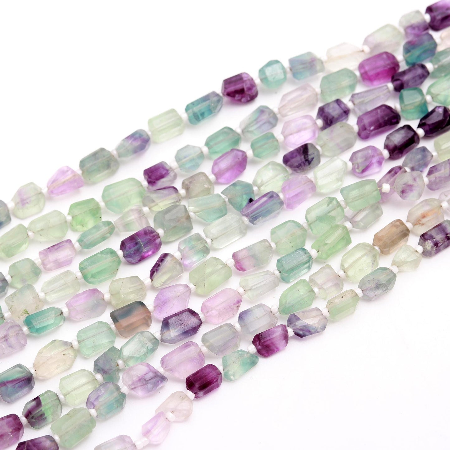 Multi Fluorite Tumble 6x8 - 7x10 MM Multi Fluorite Faceted Beads Natural Multi Fluorite Nuggets for Handmade Designer Jewelry Making Craft