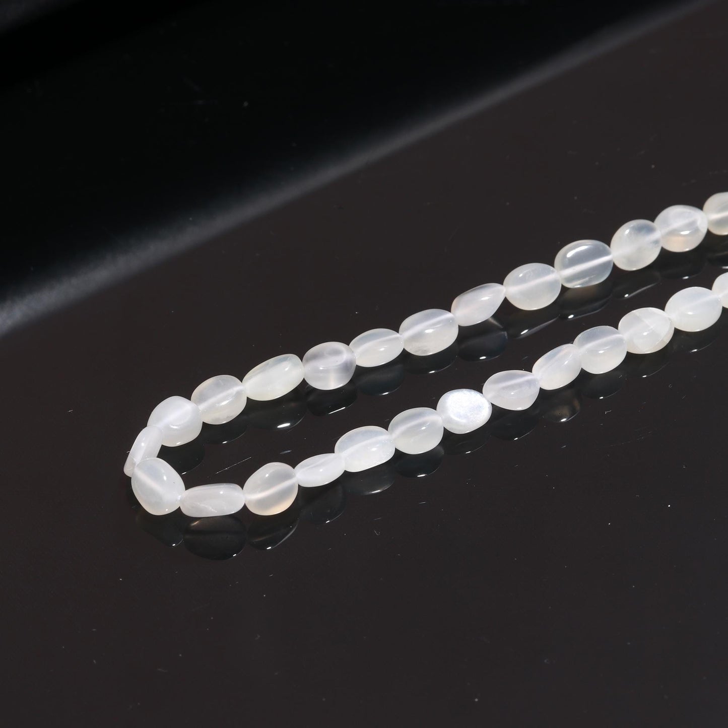 White Moonstone Oval Shape Smooth Bead Natural Moonstone 6x8 - 7-9 MM Oval Bead for Handmade Jewelry Necklace Pendant Earrings Making Craft
