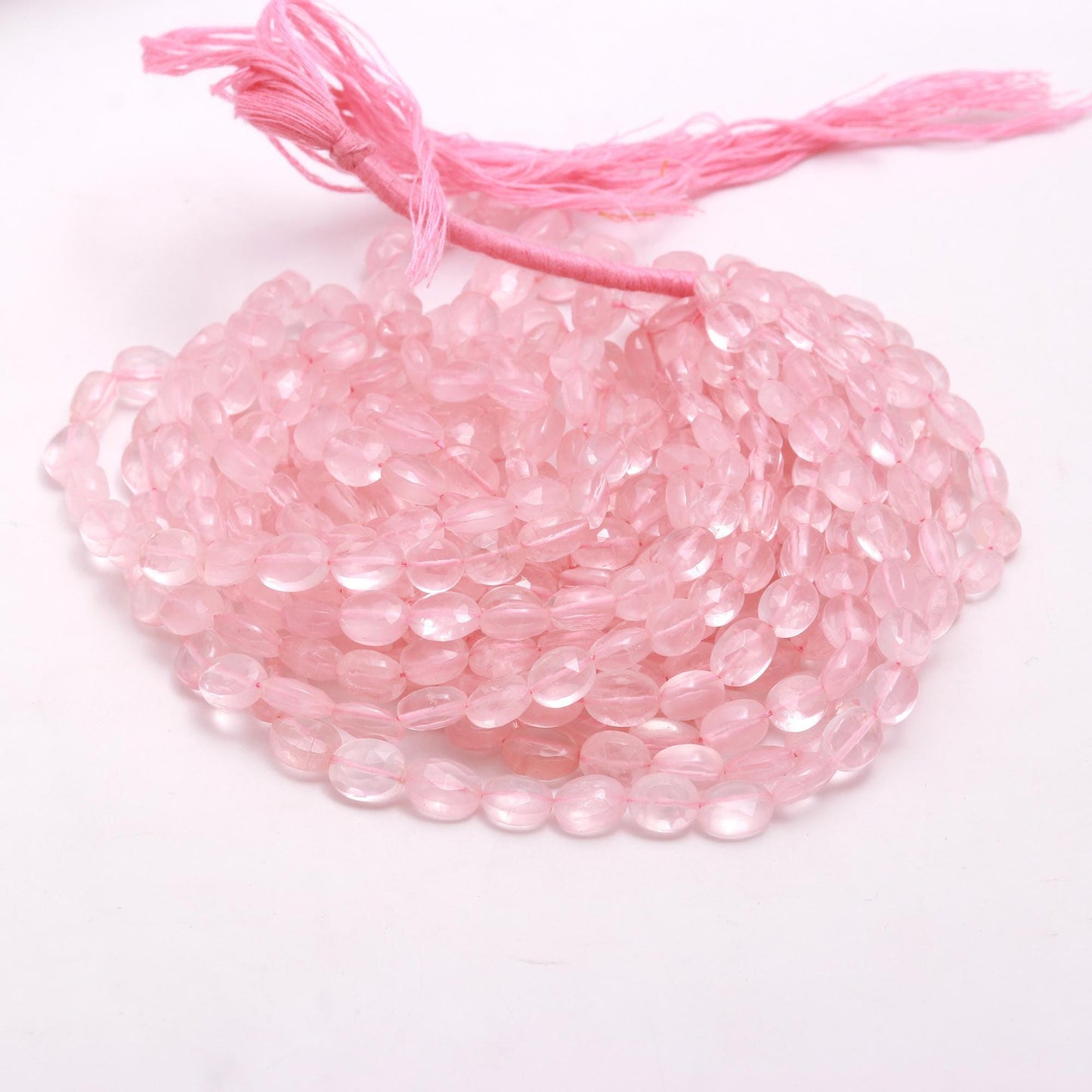 Rose Quartz 7x9 - 9x11 MM Oval Beads Faceted Rose Quartz Oval Beads Super Quality Natural Rose Quartz Oval Beads for Designer Jewelry Making