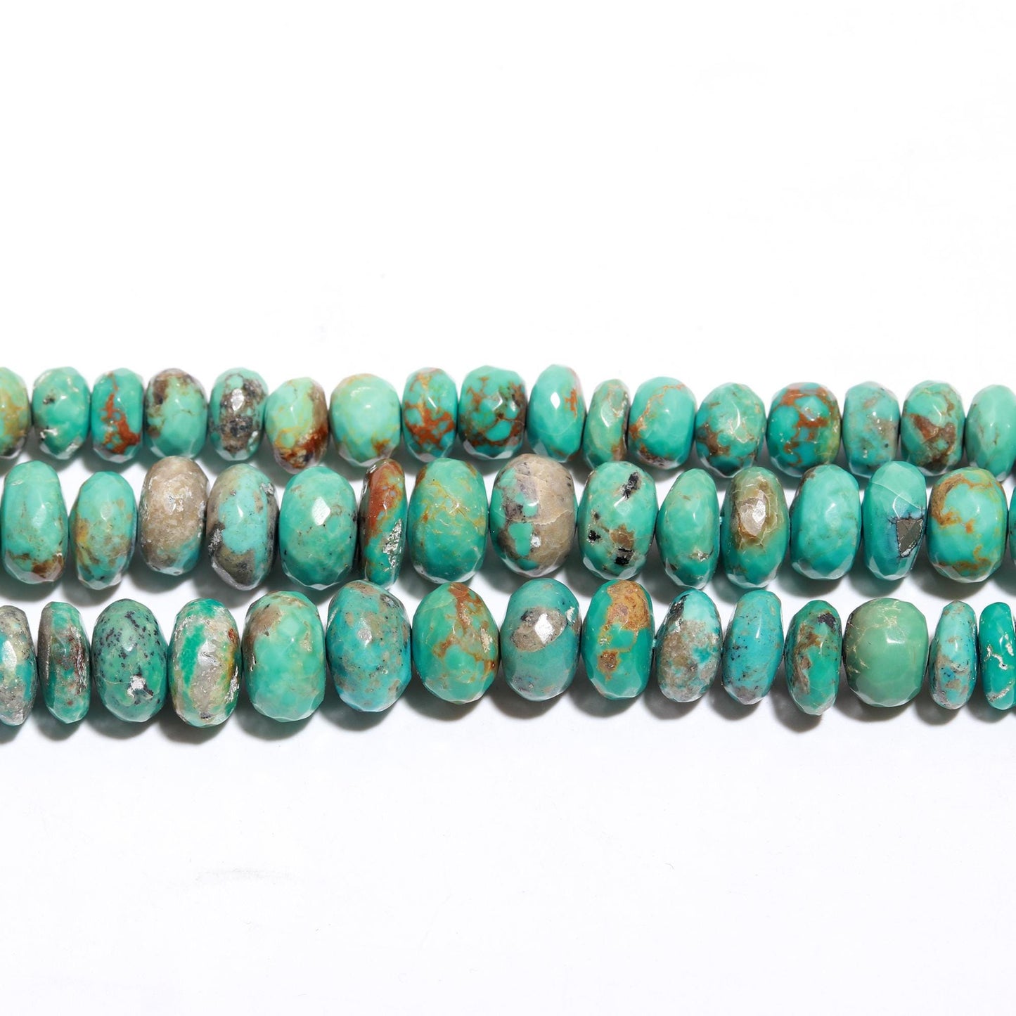 Arizona Turquoise Faceted Rondelle Beads Natural Arizona Turquoise Rondelle Beads for Handmade Designer Beaded Jewelry Making Craft Supplies