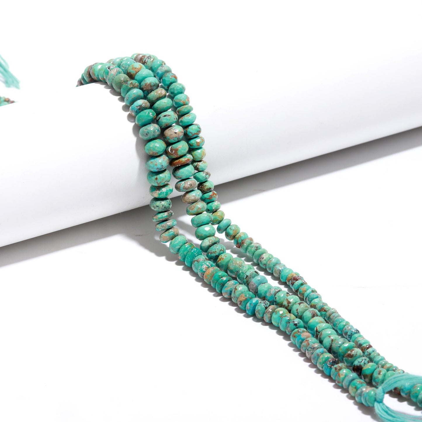 Arizona Turquoise Faceted Rondelle Beads Natural Arizona Turquoise Rondelle Beads for Handmade Designer Beaded Jewelry Making Craft Supplies