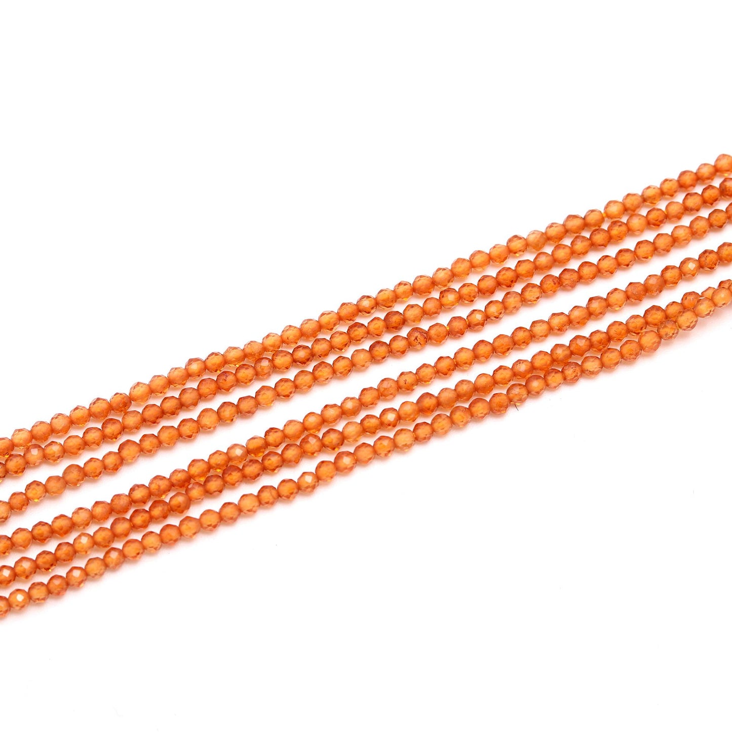 5 Strands Natural Hessonite Faceted Rondelle Beads 2 MM Hessonite Rondelle Beads AAA Orange Hessonite Bead for Jewelry Necklace Making Craft