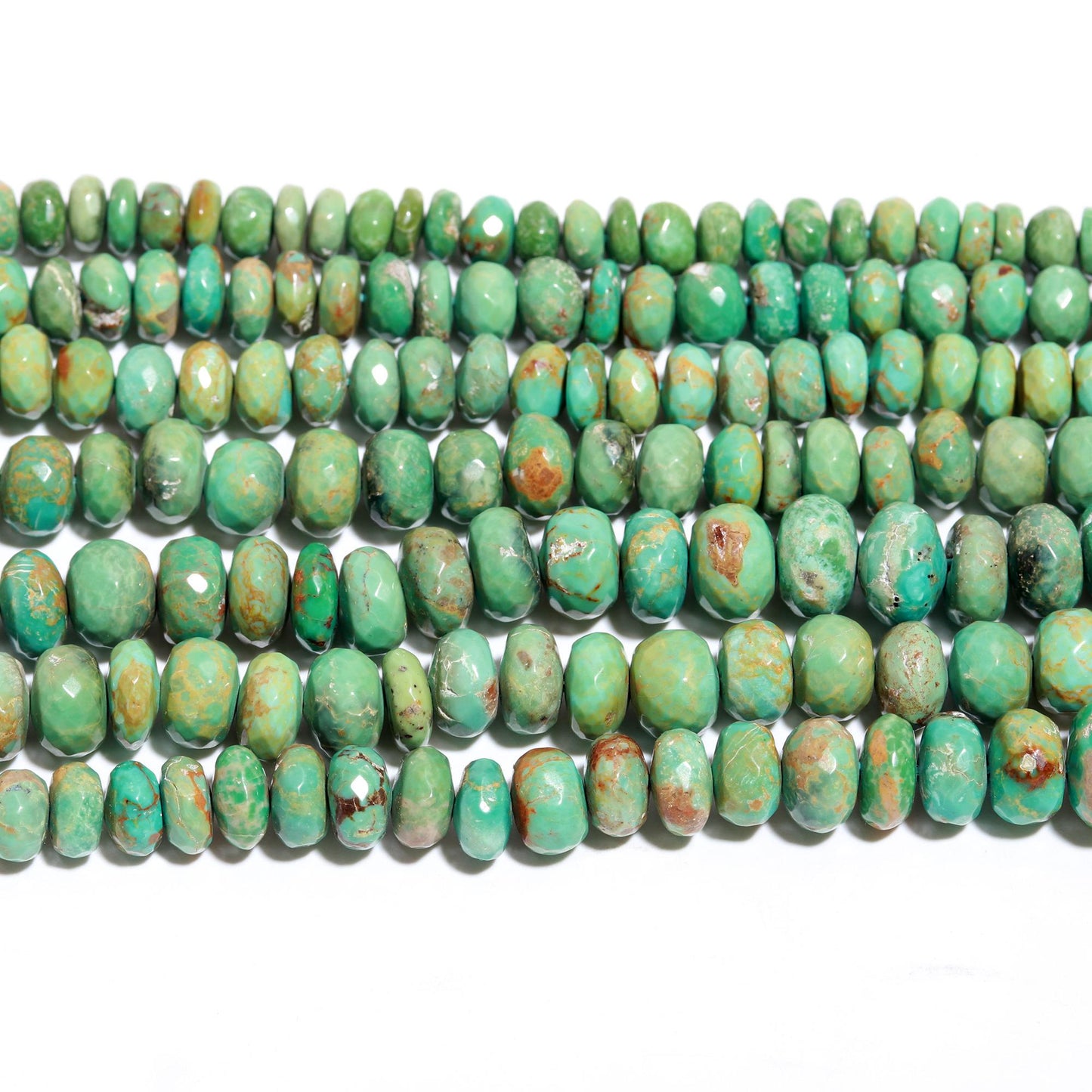 Arizona Turquoise Faceted Rondelle Beads Natural Arizona Turquoise Rondelle Gemstone Beads for Handmade Designer Beaded Jewelry Making Craft