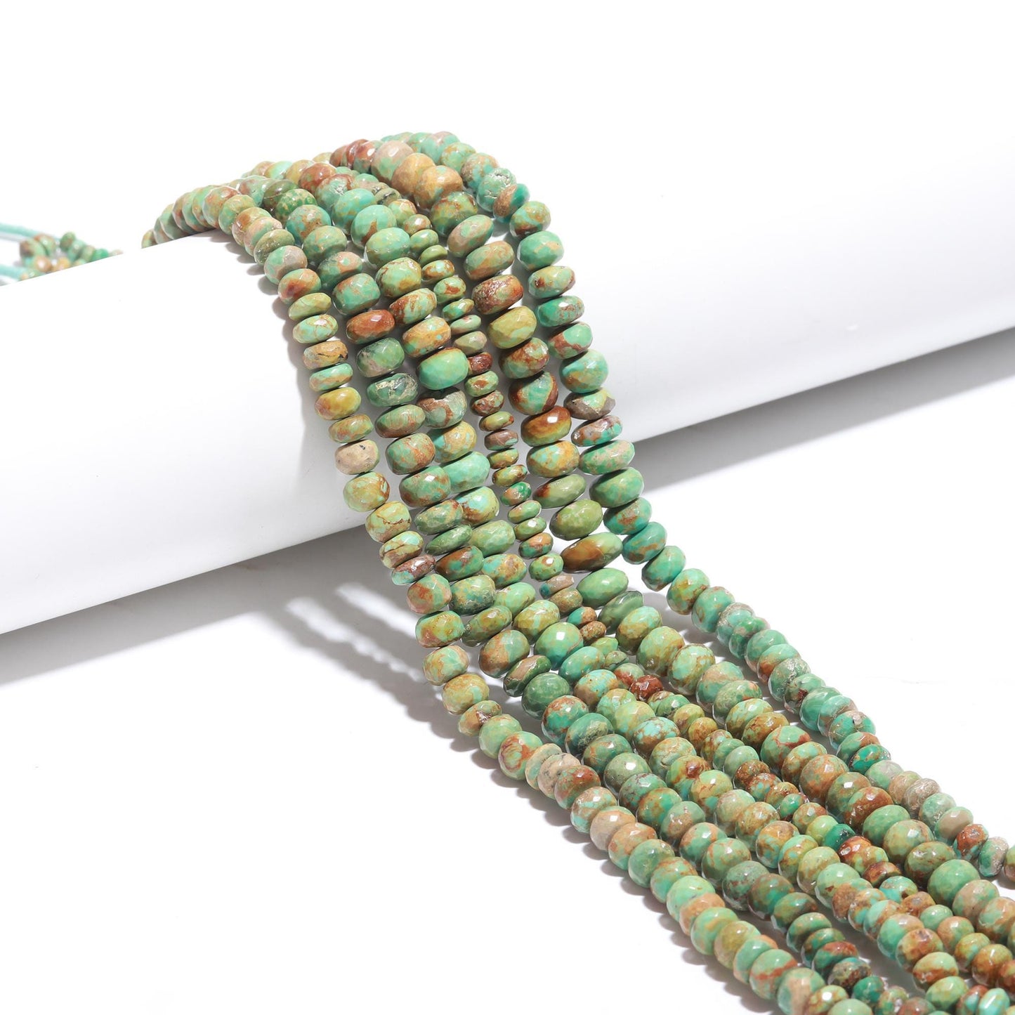 Arizona Turquoise Smooth Rondelle Beads Natural Arizona Turquoise Rondelle Gemstone Beads for Handmade Designer Beaded Jewelry Making Craft