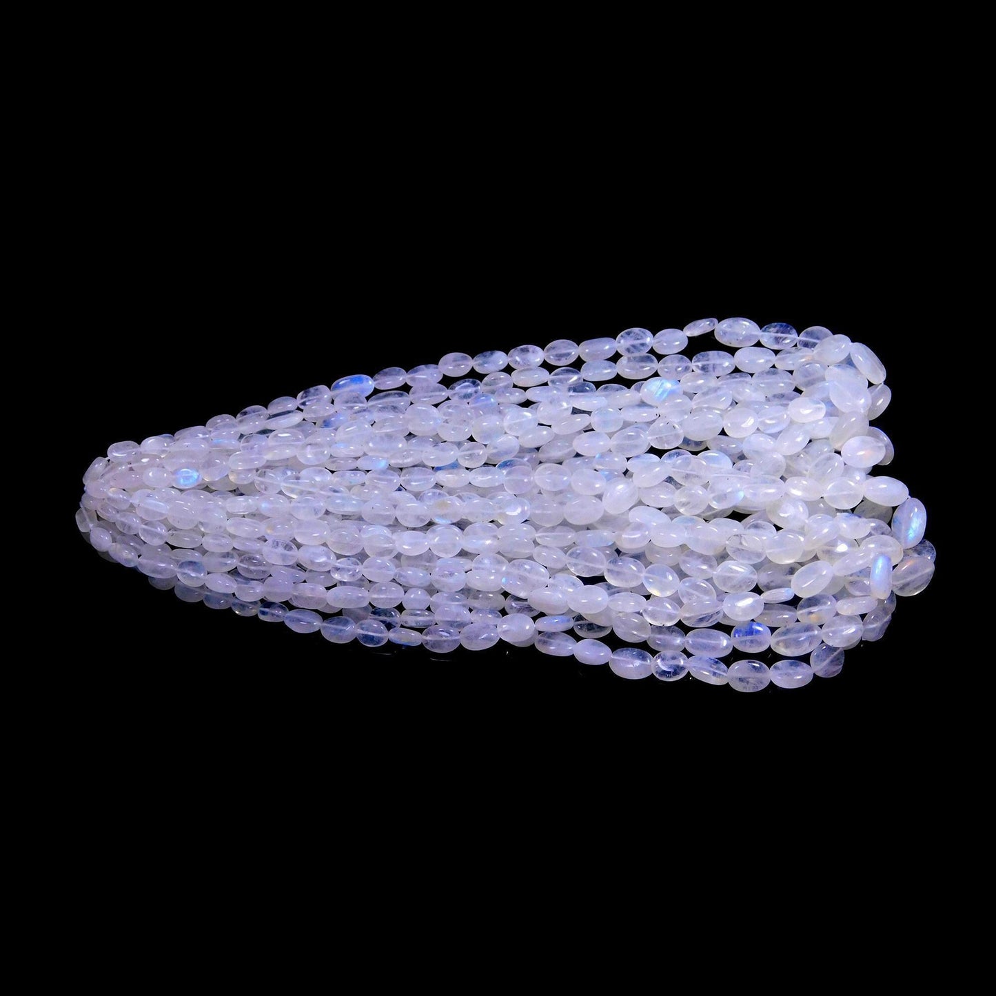 Rainbow Oval Shape Smooth Bead Natural Rainbow Moonstone 6x8 - 8x11 MM Oval Bead for Handmade Jewelry Necklace Pendant Earrings Making Craft