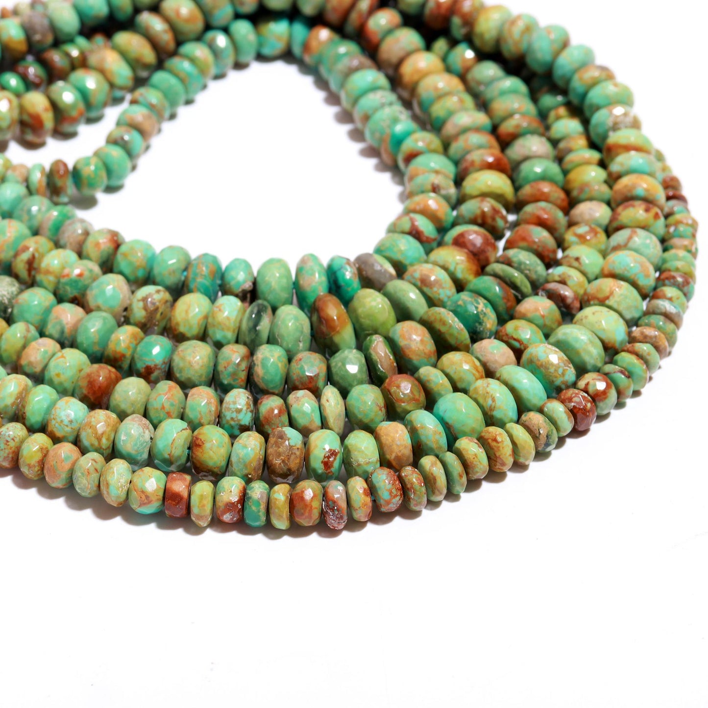 Arizona Turquoise Faceted Rondelle Beads Natural Arizona Turquoise 5-9 MM Rondelle Beads for Handmade Designer Beaded Jewelry Making Craft