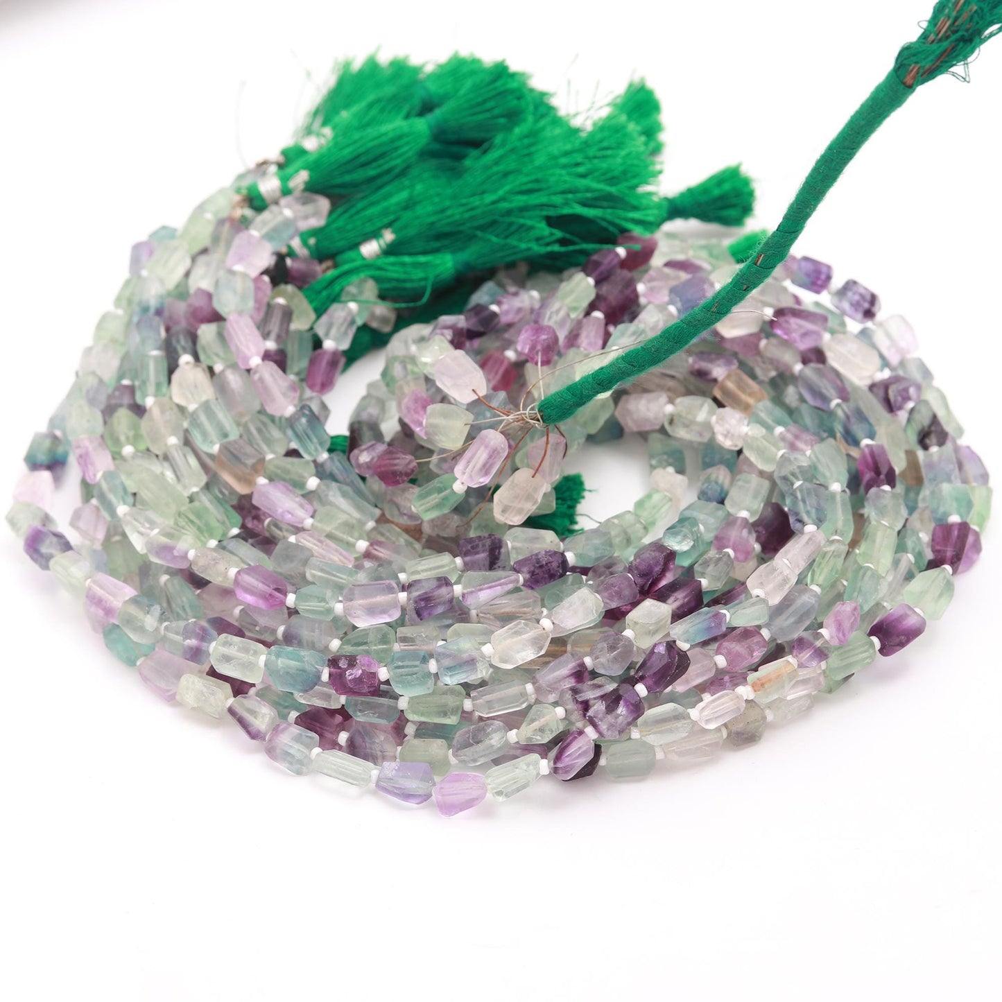 Multi Fluorite Tumble 6x8 - 7x10 MM Multi Fluorite Faceted Beads Natural Multi Fluorite Nuggets for Handmade Designer Jewelry Making Craft