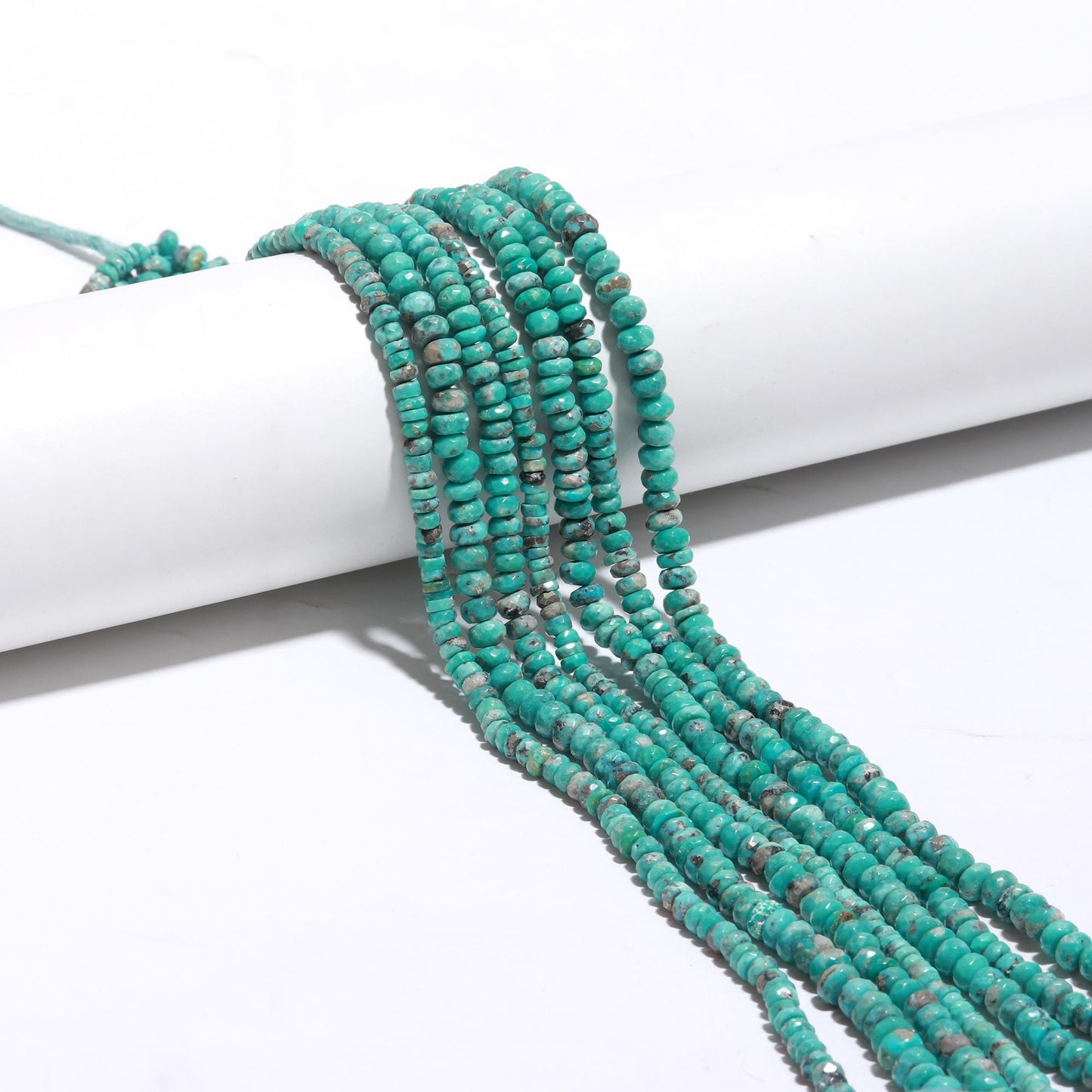 Arizona Turquoise Faceted Rondelle Beads Natural Arizona Turquoise 5-6 MM Rondelle Beads for Handmade Designer Beaded Jewelry Making Craft