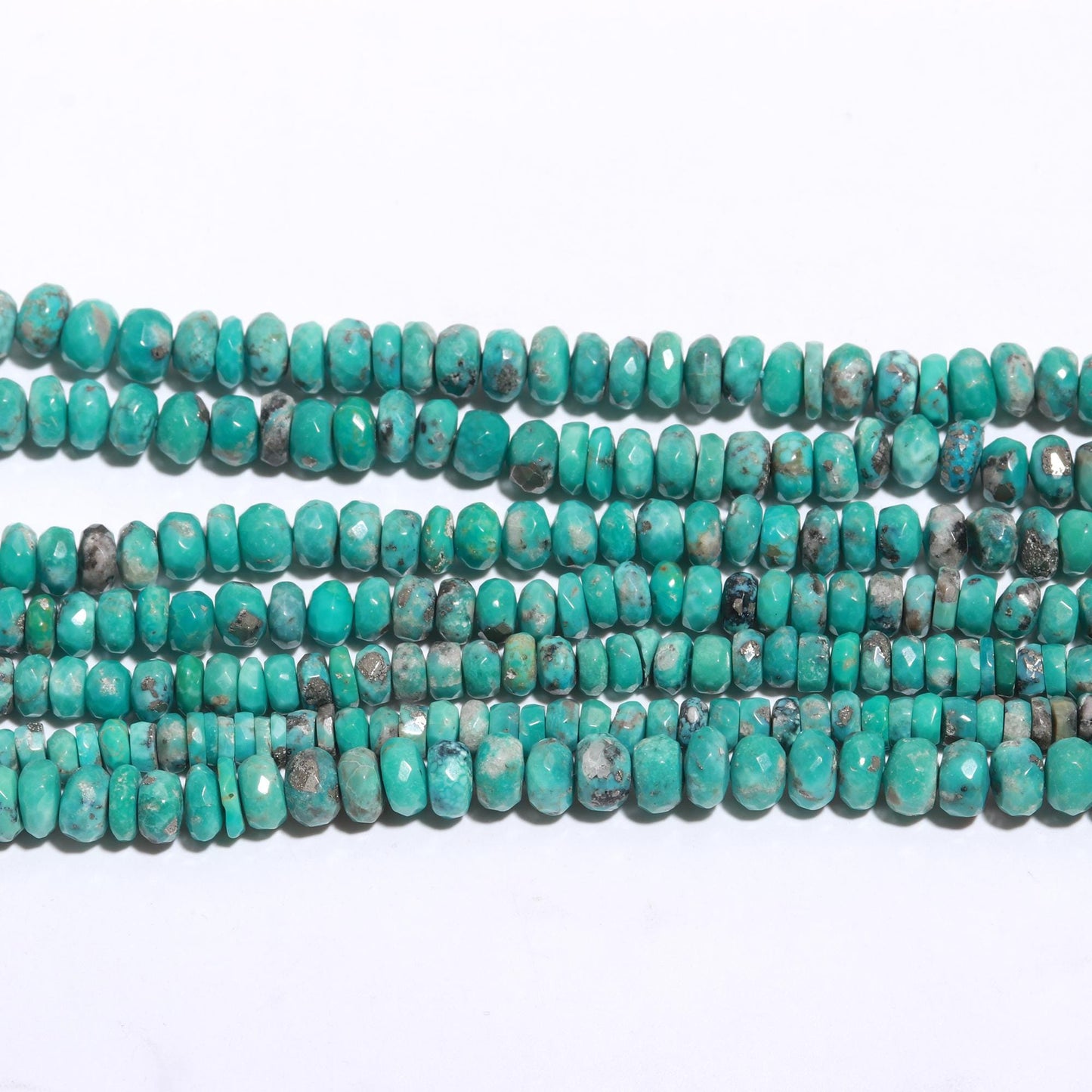 Arizona Turquoise Faceted Rondelle Beads Natural Arizona Turquoise 5-6 MM Rondelle Beads for Handmade Designer Beaded Jewelry Making Craft