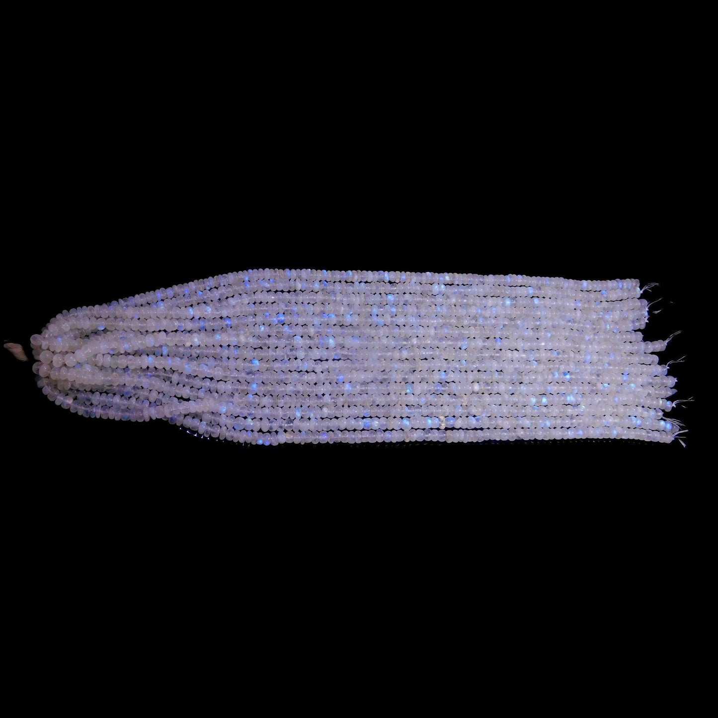Flash White Rainbow Rondelle Beads Rainbow Moonstone Smooth Rondelle Beads Blue Faceted Natural Rainbow with Flash Beads for Jewelry Making