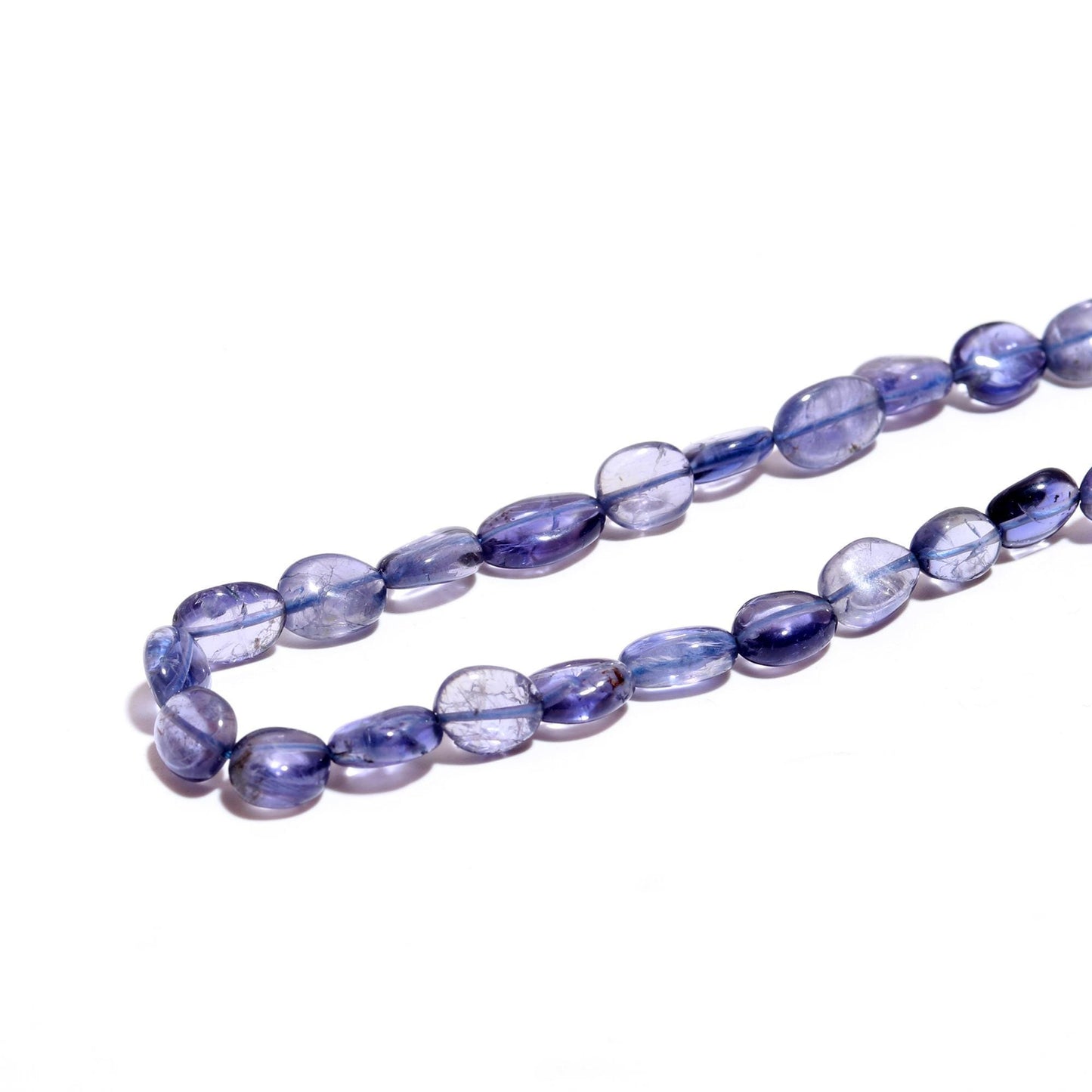 Iolite Oval Shape Smooth Beads Natural Blue Iolite Oval Shape 16" Strand Gemstone Beads for Handmade Designer Jewelry Making Craft Supplies