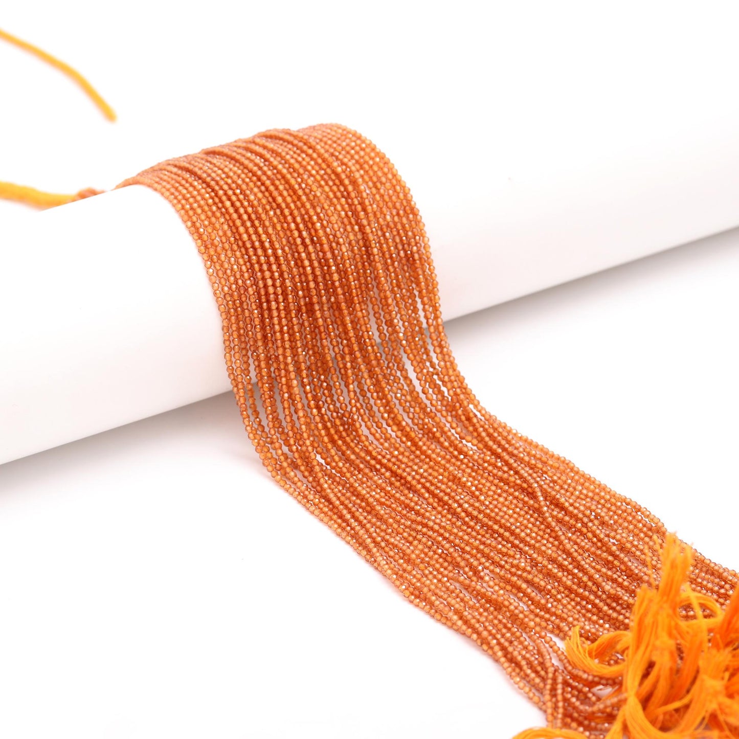 5 Strands Natural Hessonite Faceted Rondelle Beads 2 MM Hessonite Rondelle Beads AAA Orange Hessonite Bead for Jewelry Necklace Making Craft