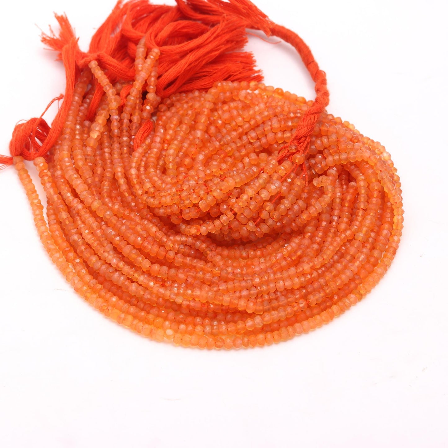 Carnelian Faceted Rondelle Beads Natural Caroline 4 MM Rondelle Beads Carnelian Beads for Handmade Designer Jewelry Making Craft Supplies