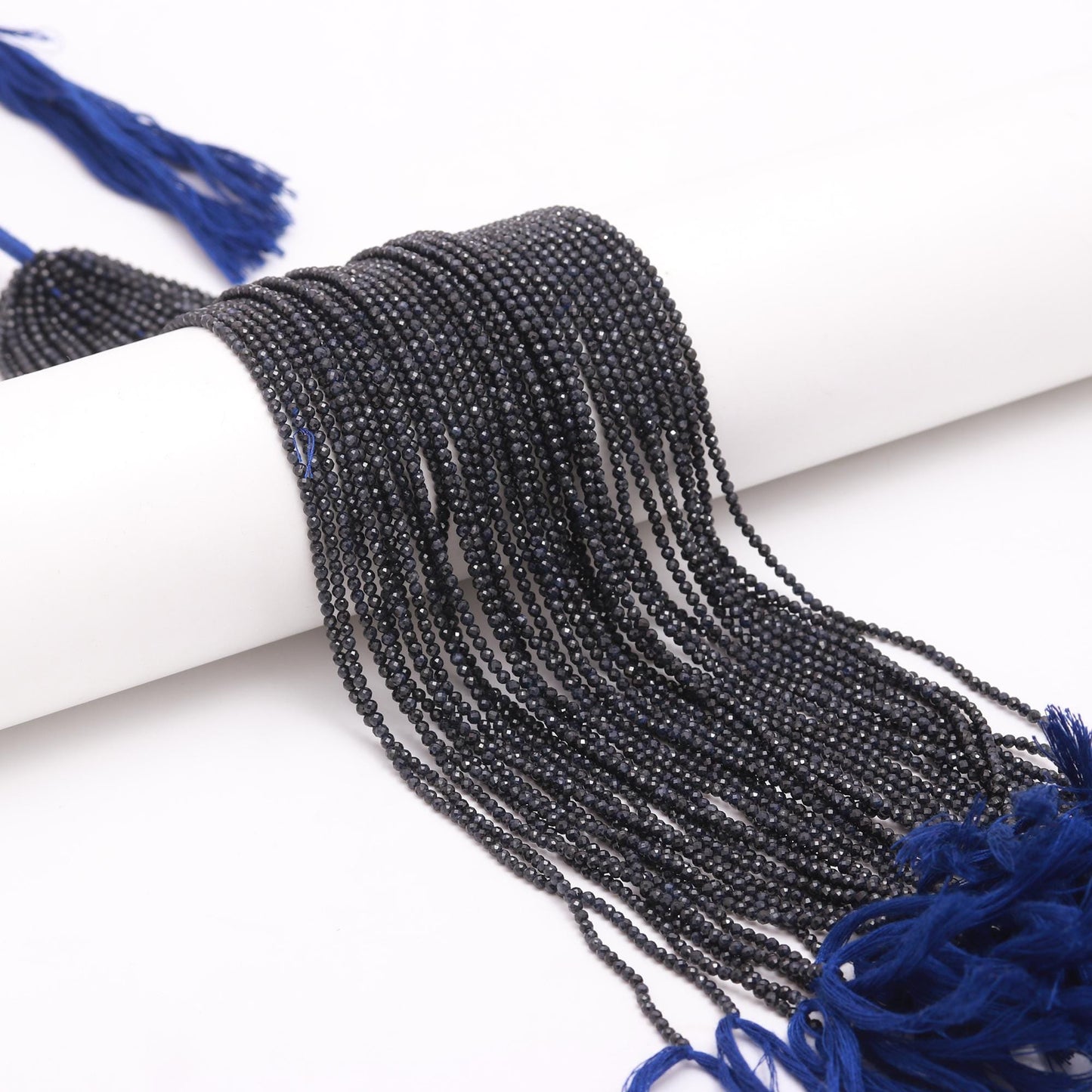 2.5 MM Blue Sapphire Faceted Rondelle Beads Natural Blue Sapphire Rondelle Beads Blue Sapphire Micro Beads for Handmade Designer Jewelry