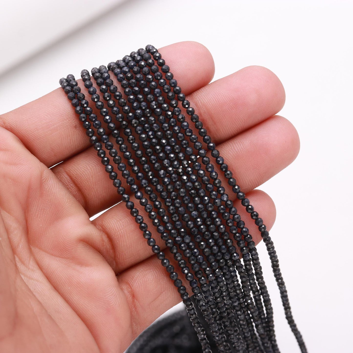 2.5 MM Blue Sapphire Faceted Rondelle Beads Natural Blue Sapphire Rondelle Beads Blue Sapphire Micro Beads for Handmade Designer Jewelry