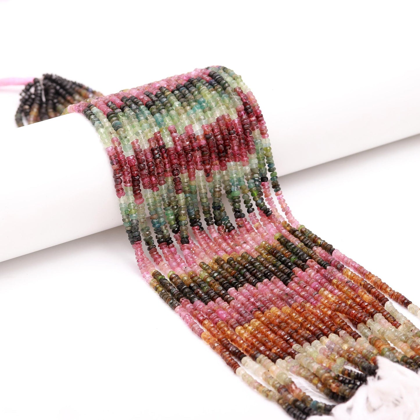 Multi Tourmaline Faceted Rondelle Beads Natural Tourmaline 3.5-4.5 MM Rondelle Beads Multi Tourmaline Gemstone Bead for Jewelry Making Craft