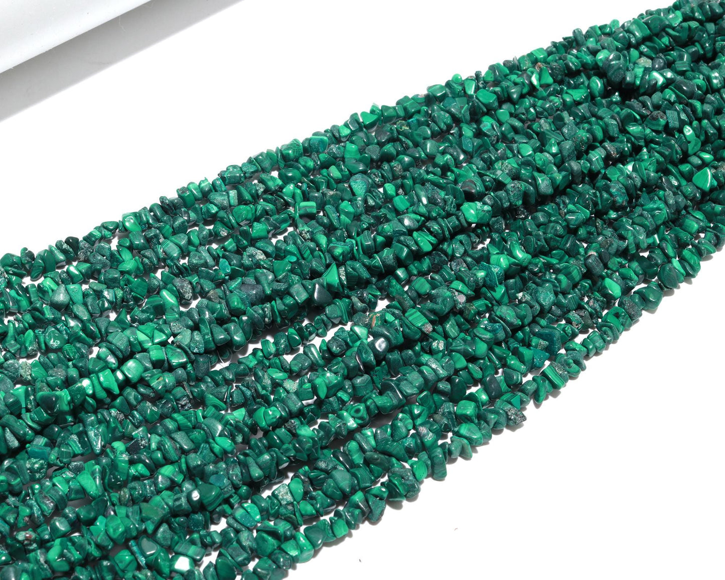 Malachite Chip Beads 34" Natural Chip Strands Drilled Strung Raw Nuggets Smooth Bead 5-6 MM Malachite Polished Bead for Jewelry Making Craft