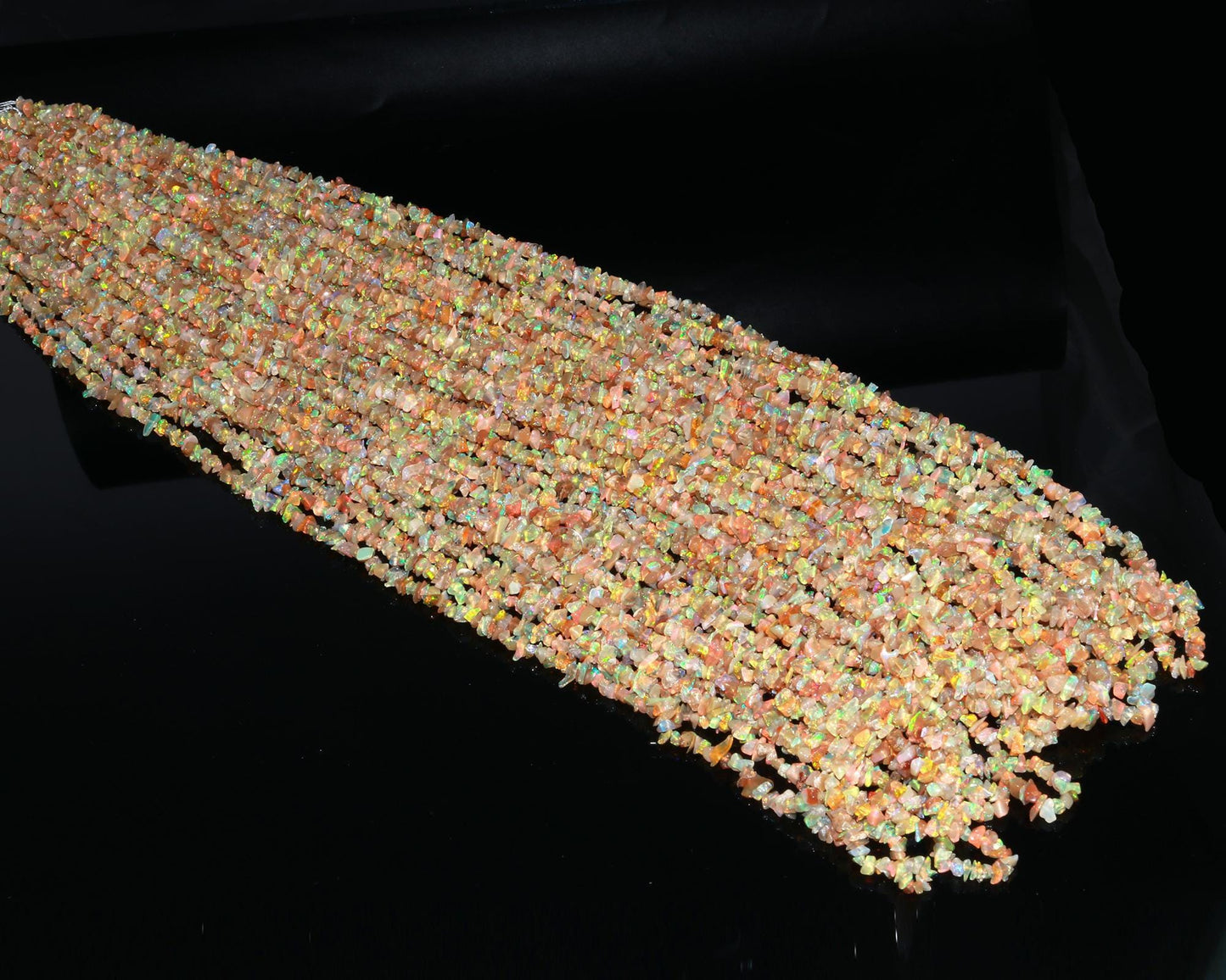 Ethiopian Opal Chip Beads 17" Natural Chip Strands Drilled Strung Raw Nuggets Smooth Beads 4-5 MM Semi Precious Polished Beads for Jewelry