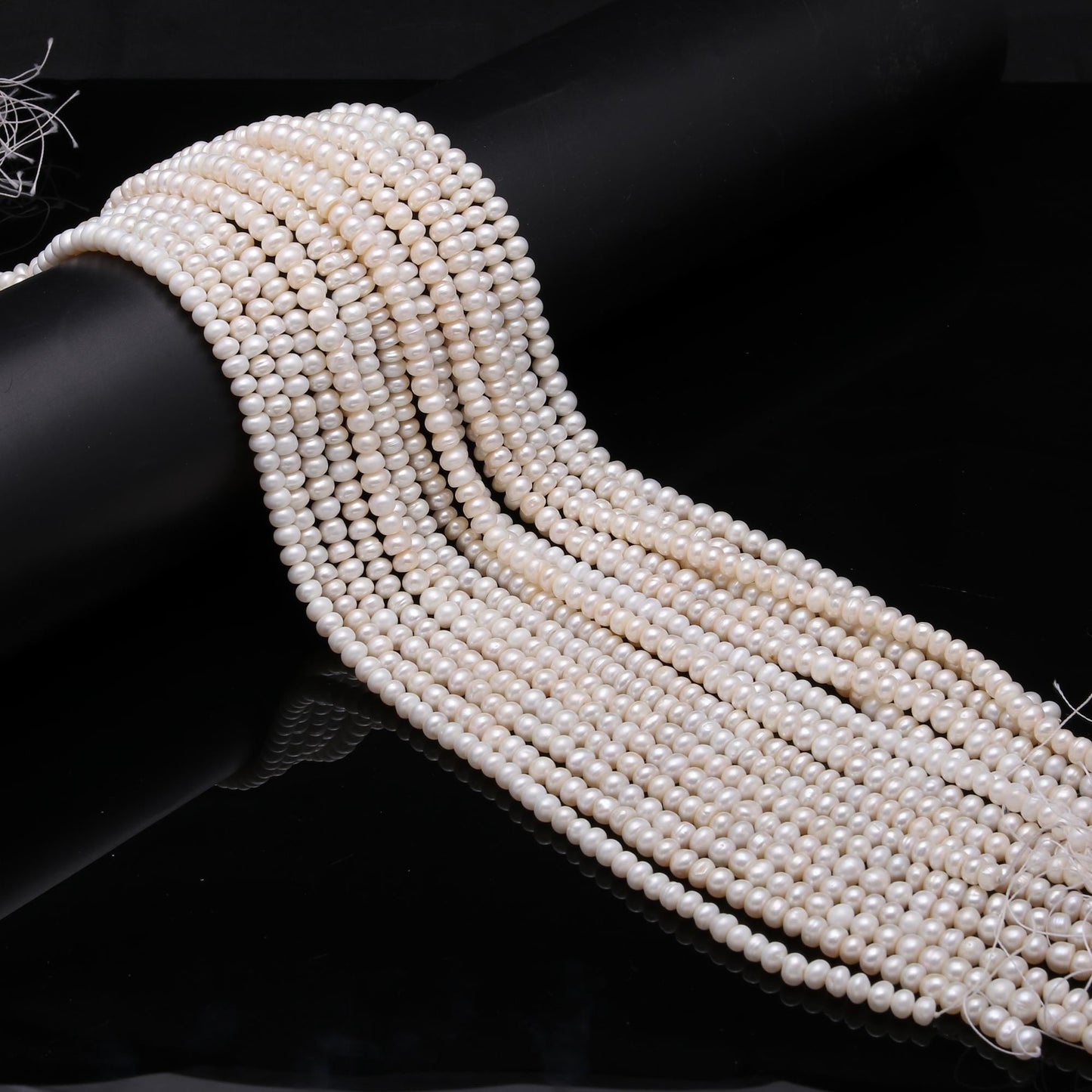 Pearls Rondelle Beads 15 Inch Strand Natural Water Pearls 6 MM Rondelle Beads Smooth Rondelle Pearl for Handmade Designer Making Craft