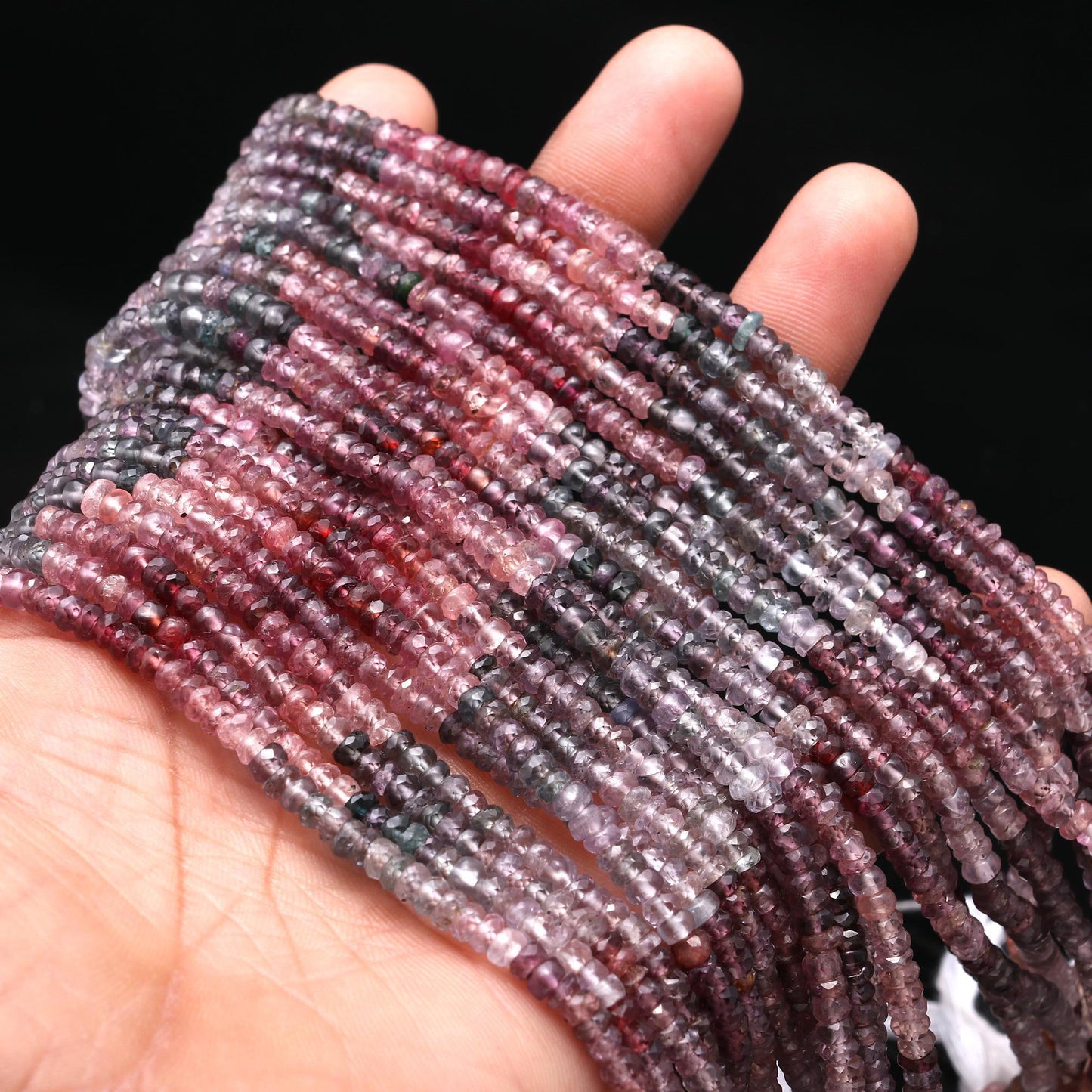 Multi Spinal Faceted Rondelle Beads 4 MM Multi Spinal Rondelle Beads Faceted Natural Multi Spinal Beads for Designer Jewelry Making Craft