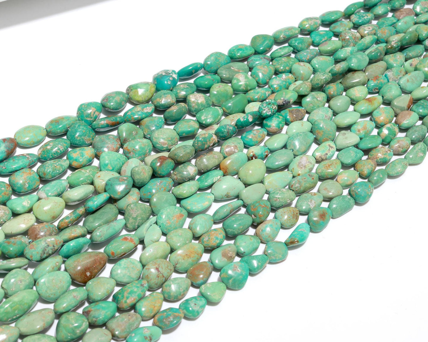 Turquoise Smooth Oval Tumble Beads Natural 6x9-11x15 MM Turquoise Smooth Nuggets 16" Beads Strand for Handmade Designer Jewelry Making Craft