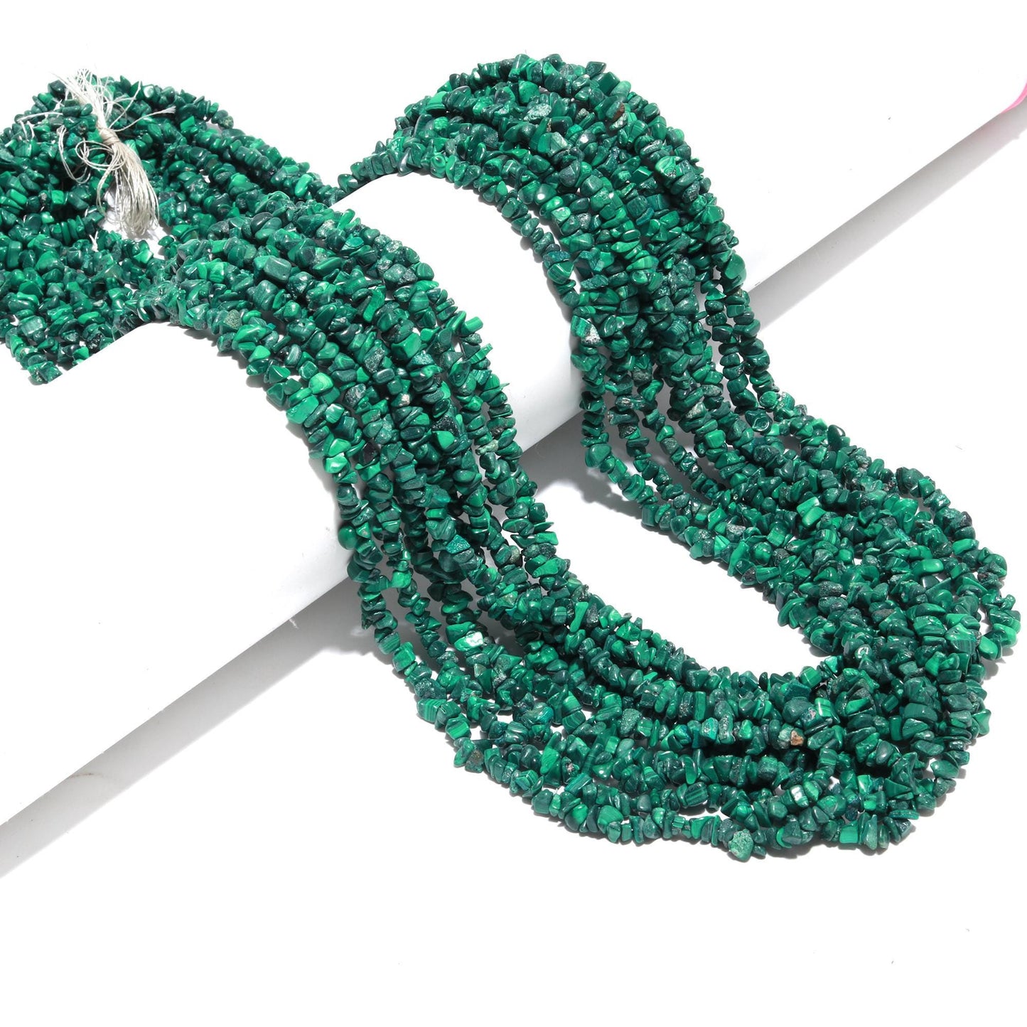 Malachite Chip Beads 34" Natural Chip Strands Drilled Strung Raw Nuggets Smooth Bead 5-6 MM Malachite Polished Bead for Jewelry Making Craft