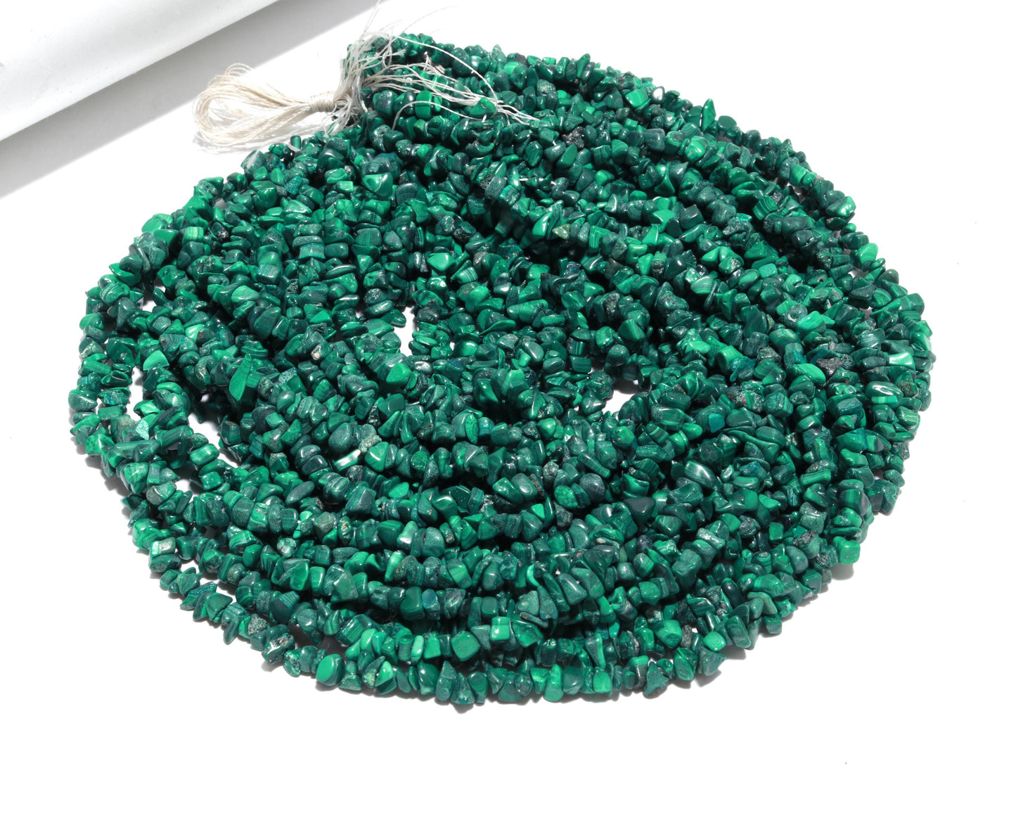 Malachite Chip Beads 34" Natural Chip Strands Drilled Strung Raw Nuggets Smooth Bead 5-6 MM Malachite Polished Bead for Jewelry Making Craft