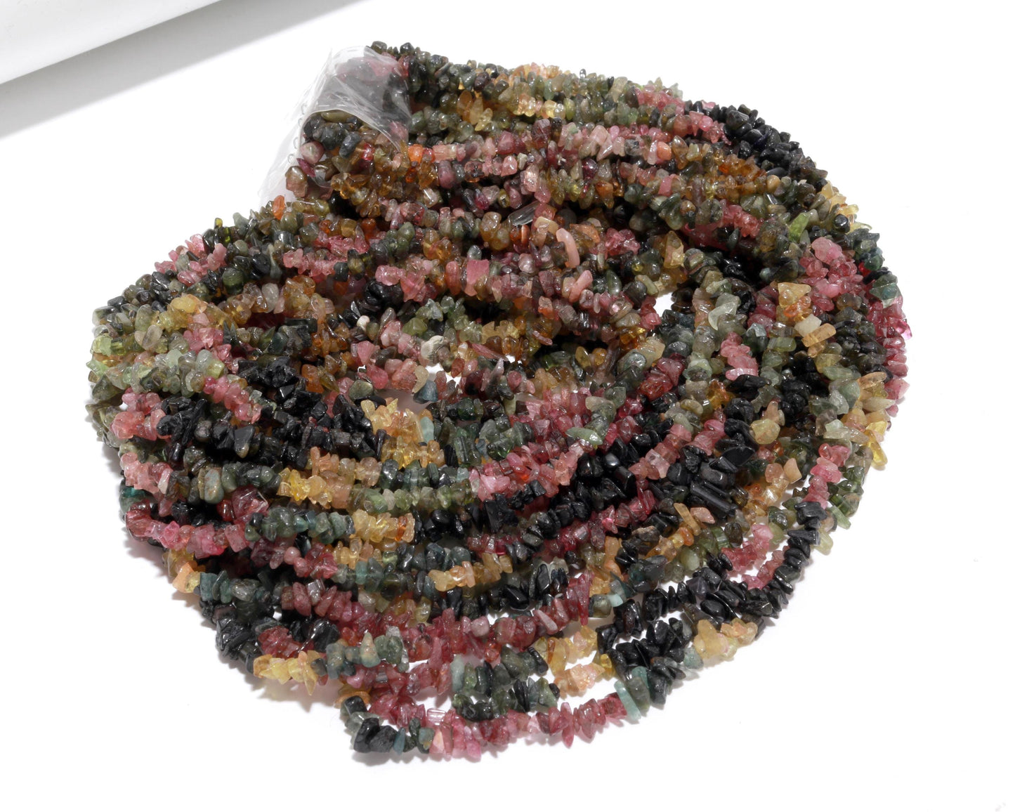 Multi Tourmaline Chip Beads 17" Natural Chip Strands Drilled Strung Raw Nuggets Smooth Beads 4-5 MM Semi Precious Polished Beads for Jewelry
