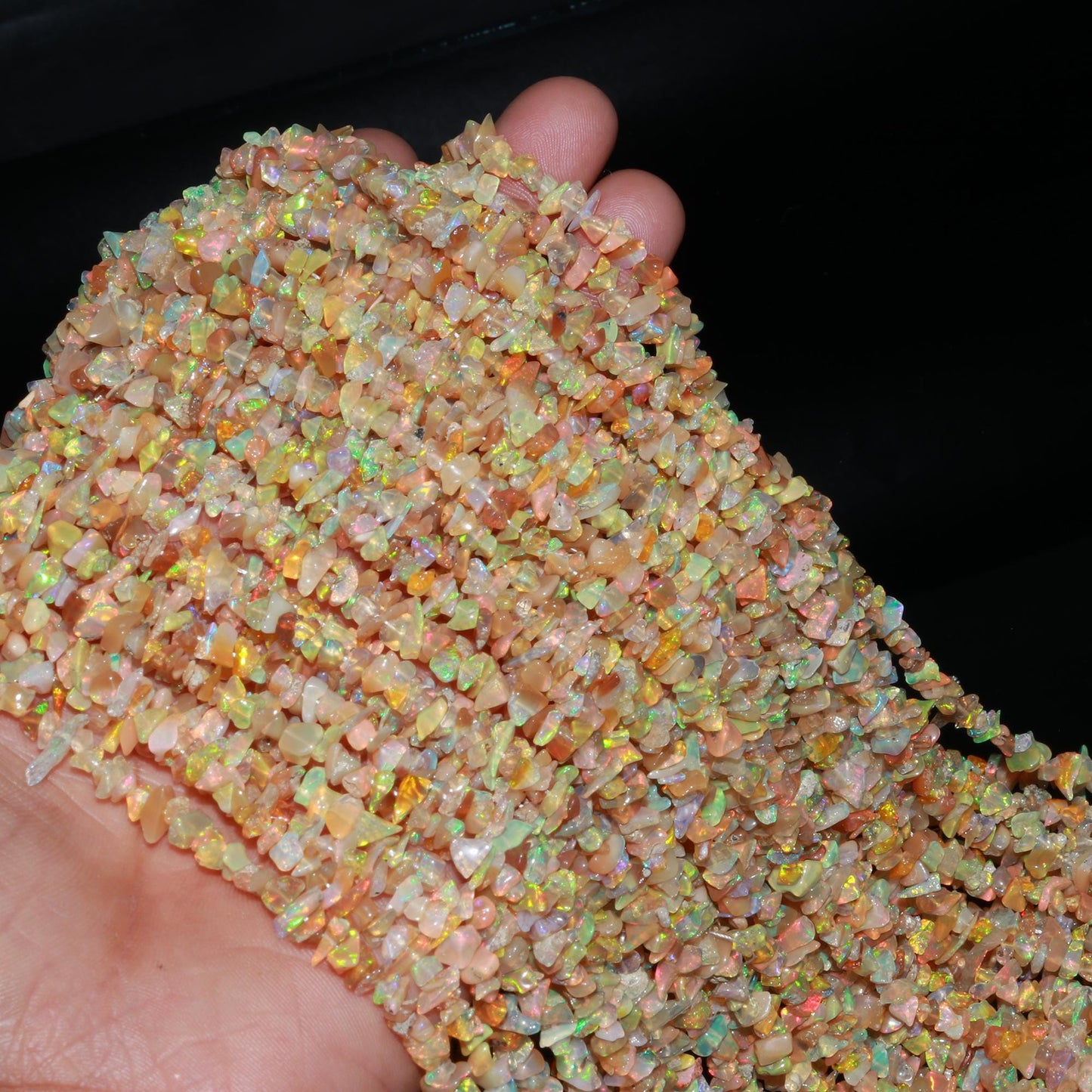 Ethiopian Opal Chip Beads 17" Natural Chip Strands Drilled Strung Raw Nuggets Smooth Beads 4-5 MM Semi Precious Polished Beads for Jewelry