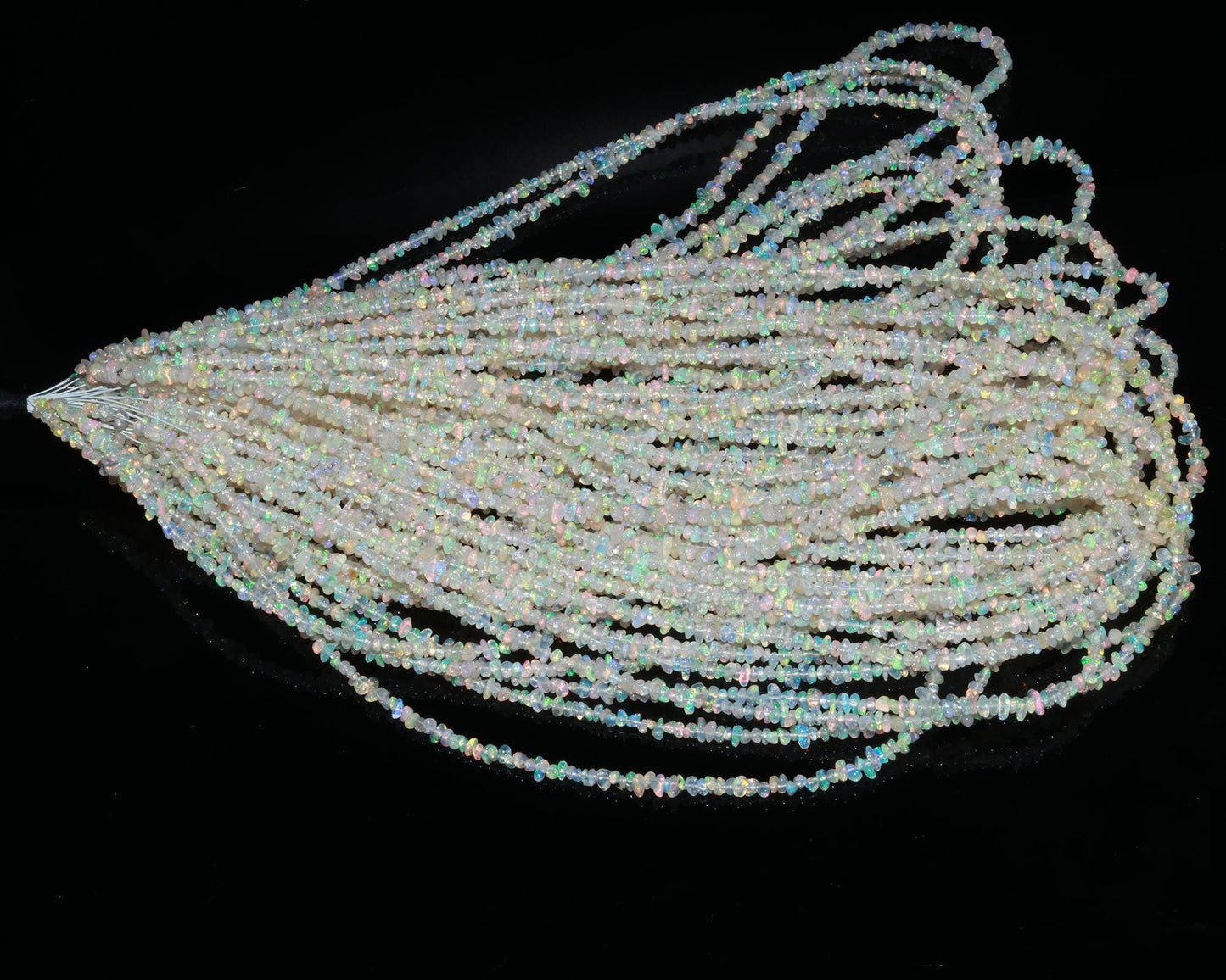 Ethiopian Opal Chip Beads 16" Natural Chip Strands Drilled Strung Raw Nuggets Smooth Bead 3-4 MM Semi Precious Polished for Jewelry Making