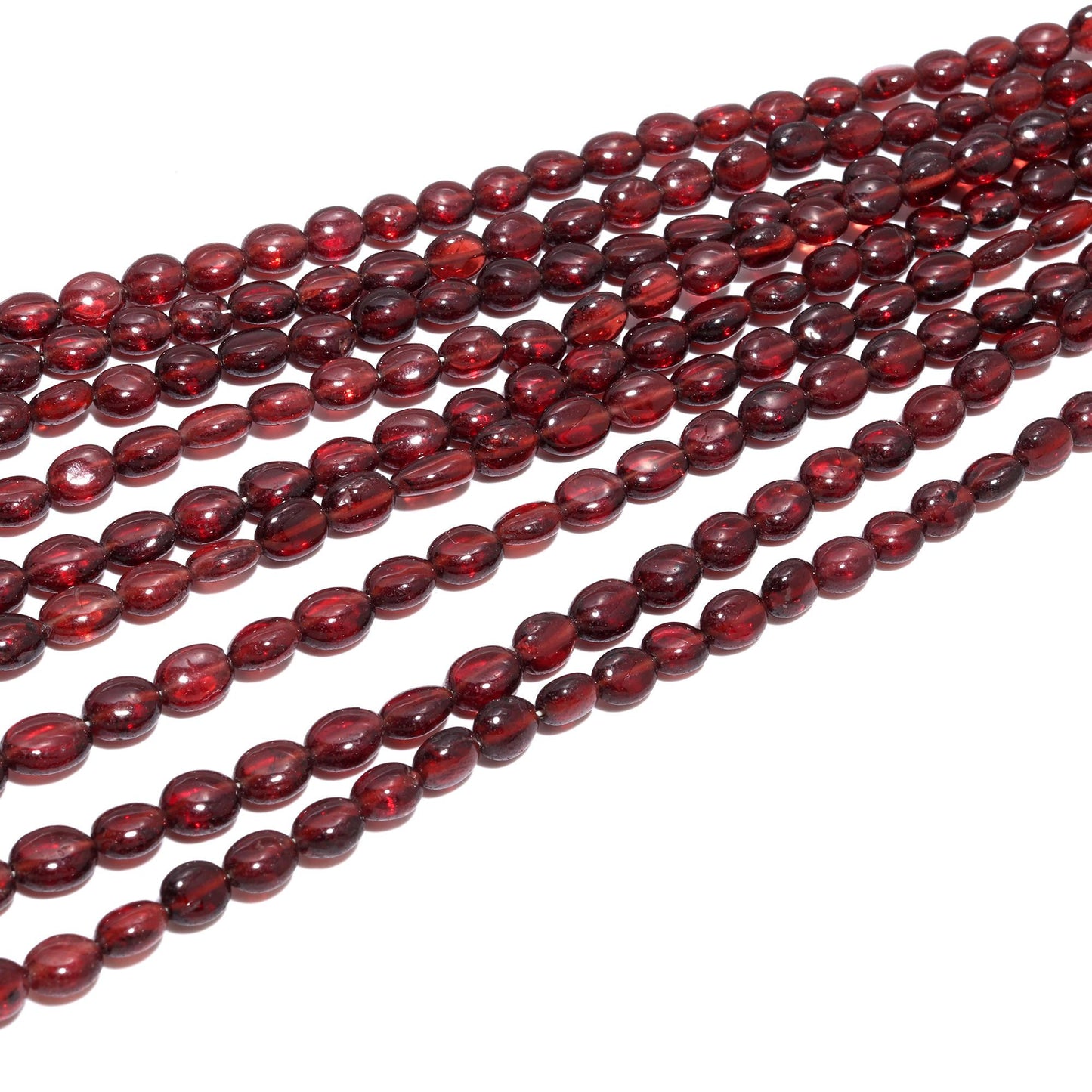 AAA Natural Mozambique Garnet Smooth Oval Beads, Natural Red Garnet Oval Bead, 6X8 - 7X9 MM Oval Garnet for Jewelry, Plain Oval Garnet Bead