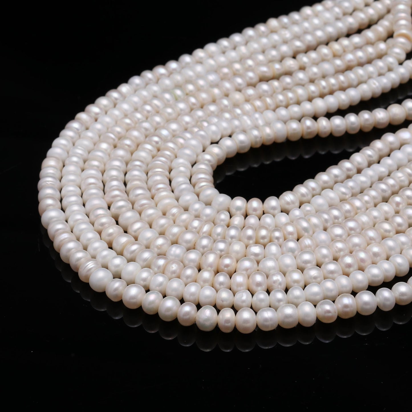 Pearls Rondelle Beads 15 Inch Strand Natural Water Pearls 6 MM Rondelle Beads Smooth Rondelle Pearl for Handmade Designer Making Craft