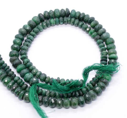 Emerald Faceted Rondelle Beads Natural Emerald Rondelle Beads Faceted Emerald Beads for Handmade Jewelry Necklace & Bracelet Making Craft