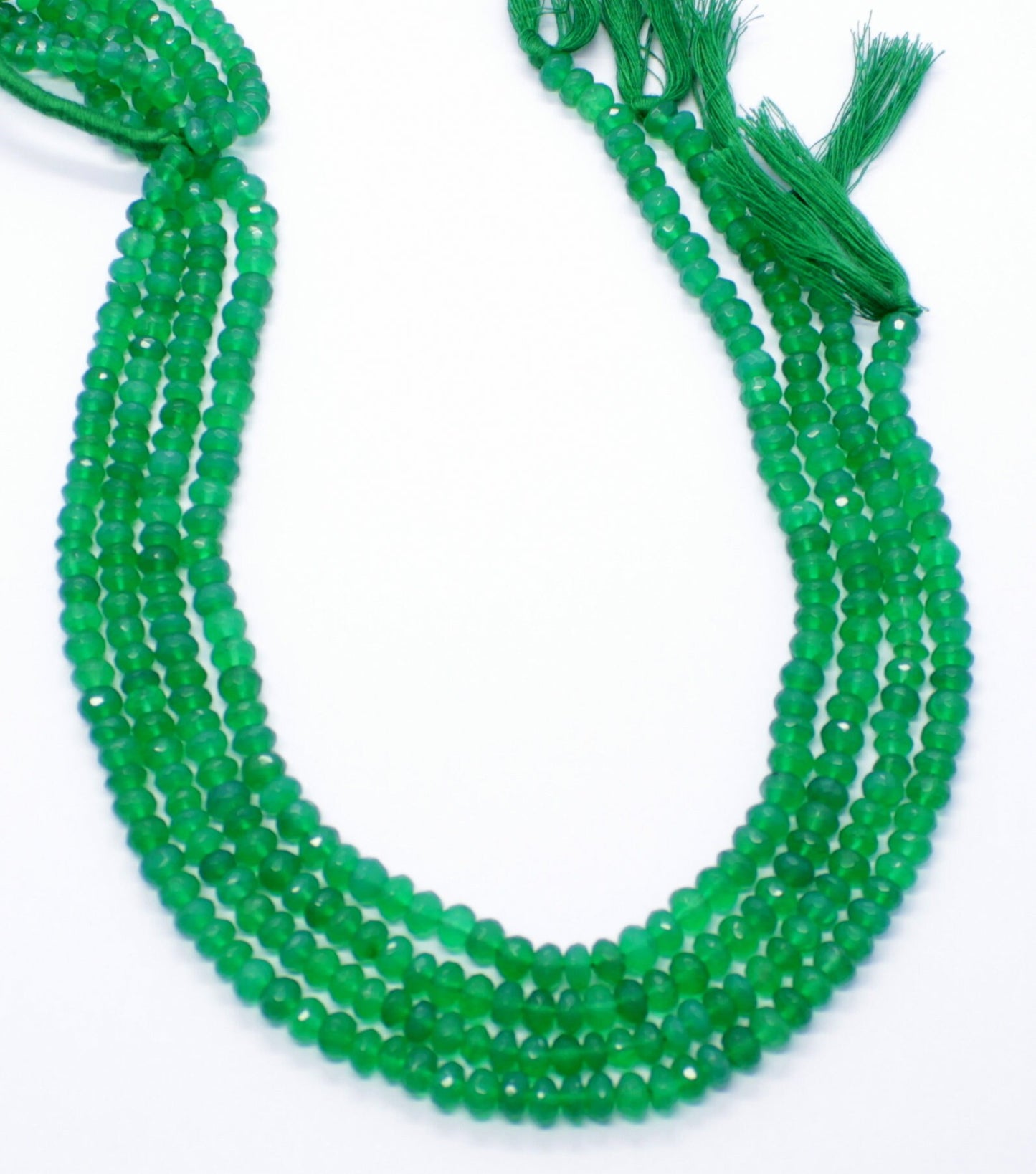 Green Onyx Faceted Rondelle Beads Natural Green Onyx Rondelle Beads Faceted Green Onyx Beads for Designer Jewelry Necklace Making Craft