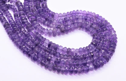 Amethyst Faceted Rondelle Beads Amethyst Beads Natural Amethyst Beads Amethyst Rondelle Faceted Beads for Designer Jewelry Making Craft