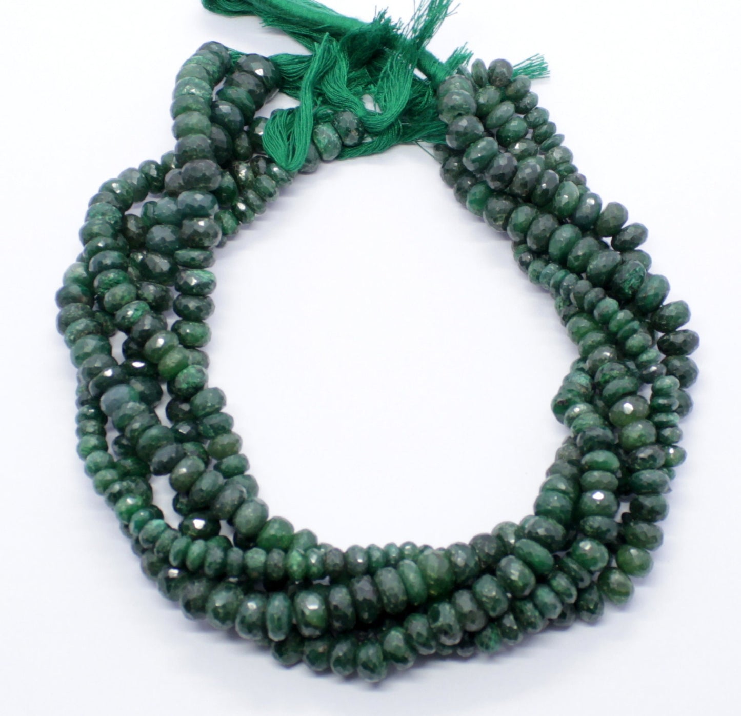 Emerald Faceted Rondelle Beads Natural Emerald Rondelle Beads Faceted Emerald Beads for Handmade Jewelry Necklace & Bracelet Making Craft