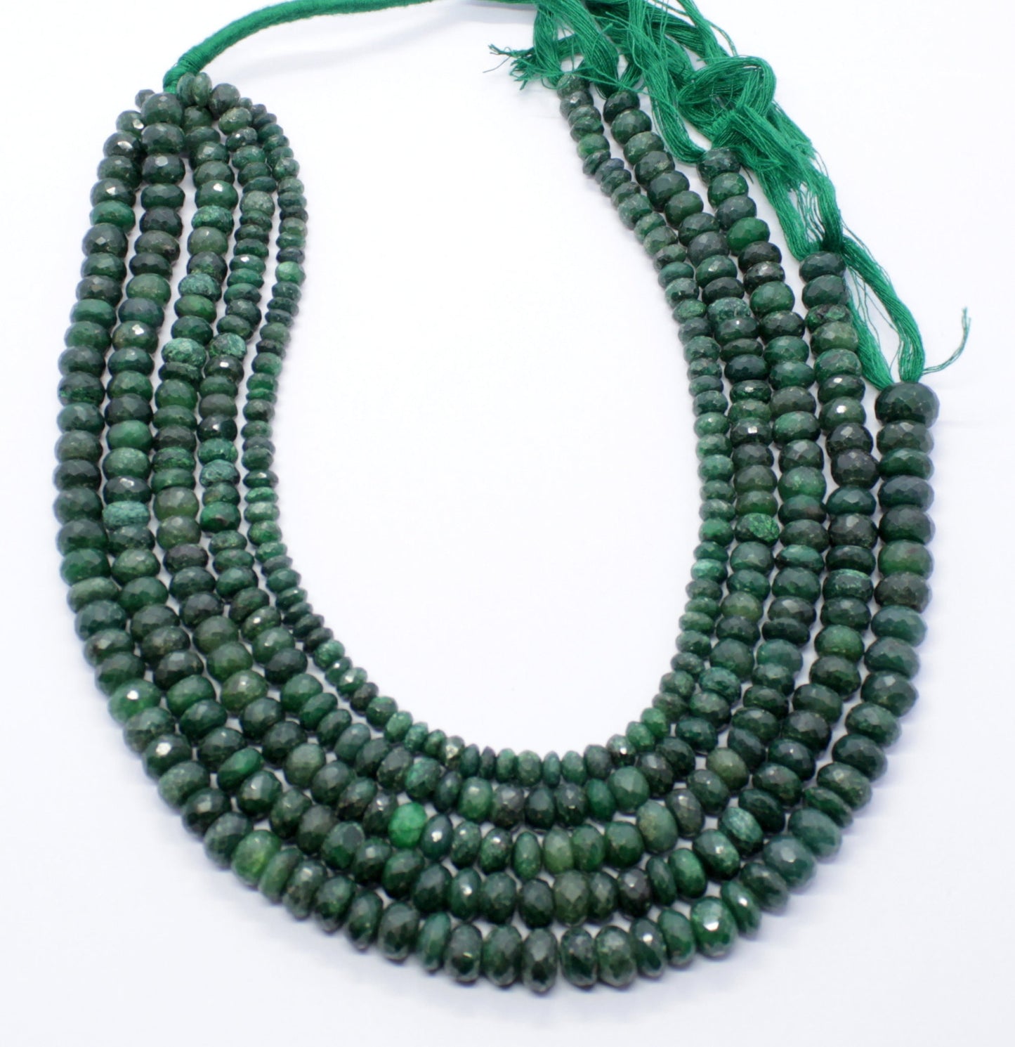 Emerald Faceted Rondelle Beads Natural Emerald Rondelle Beads Faceted Emerald Beads for Handmade Jewelry Necklace & Bracelet Making Craft