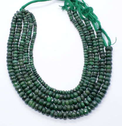 Emerald Faceted Rondelle Beads Natural Emerald Rondelle Beads Faceted Emerald Beads for Handmade Jewelry Necklace & Bracelet Making Craft
