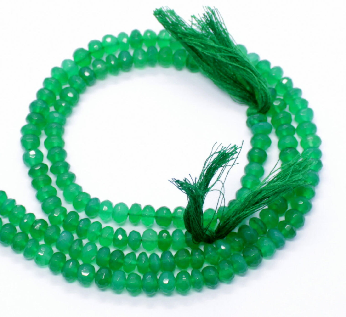 Green Onyx Faceted Rondelle Beads Natural Green Onyx Rondelle Beads Faceted Green Onyx Beads for Designer Jewelry Necklace Making Craft