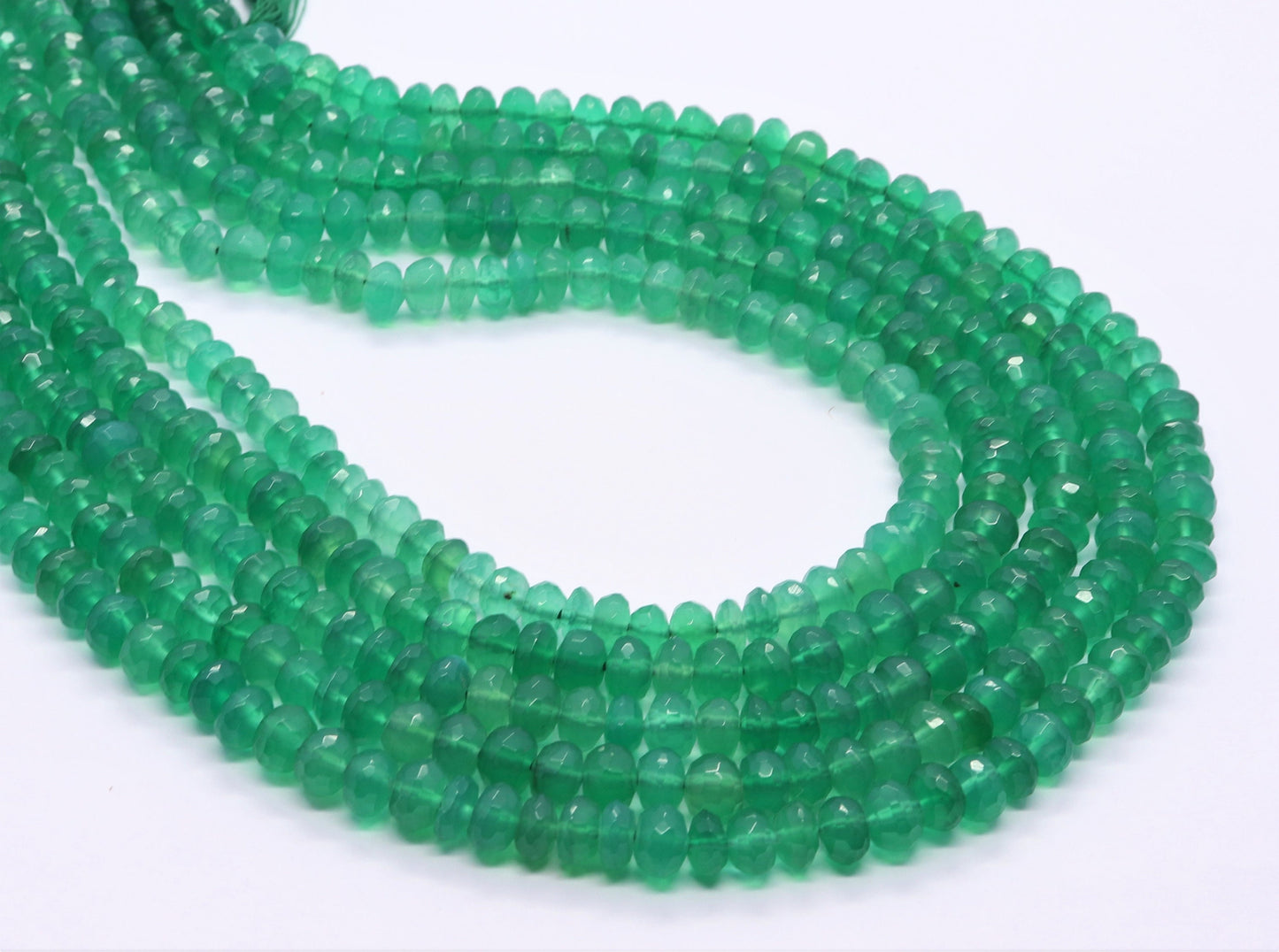 Green Onyx Faceted Rondelle Beads Natural Green Onyx Bead Onyx Rondelle Beads Green Onyx Rondelle Faceted Beads for Jewelry Making Craft