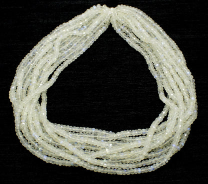 White Rainbow Faceted Rondelle Beads Natural White Rainbow Rondelle Beads Faceted White Rainbow Beads for Designer Jewelry Making Craft