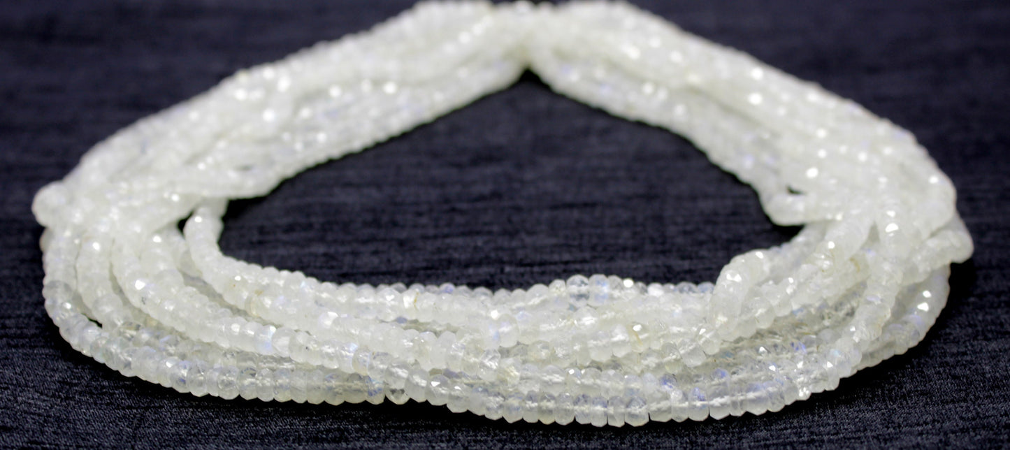 White Rainbow Faceted Rondelle Beads Natural White Rainbow Rondelle Beads Faceted White Rainbow Beads for Designer Jewelry Making Craft