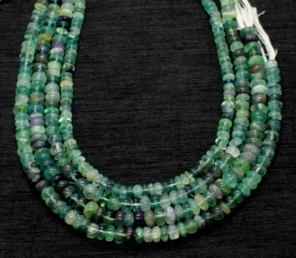 Green Fluorite Smooth Rondelle Beads Shaded Green Fluorite Beads Natural Fluorite Rondelle Beads for Designer Jewelry Necklace Making Craft