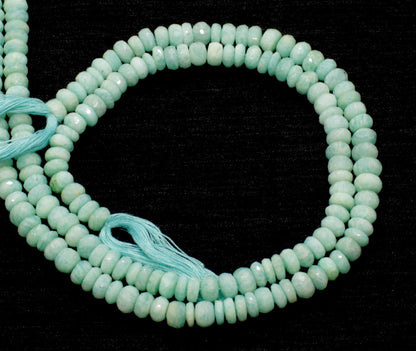 Amazonite Faceted Rondelle Beads Natural Amazonite Rondelle Faceted 7-8 MM Amazonite Beads for Designer Jewelry Necklace Bracelet Earrings