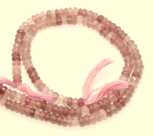 Strawberry Faceted Rondelle Beads Natural Strawberry Rondelle Beads Faceted Strawberry Beads for Handmade Jewelry Necklace Making Craft