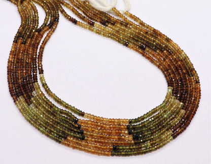 AAA Petro Tourmaline Faceted Rondelle Beads, Natural 3MM Petro Tourmaline Rondelle Bead, 13” Tourmaline Gemstone Beads