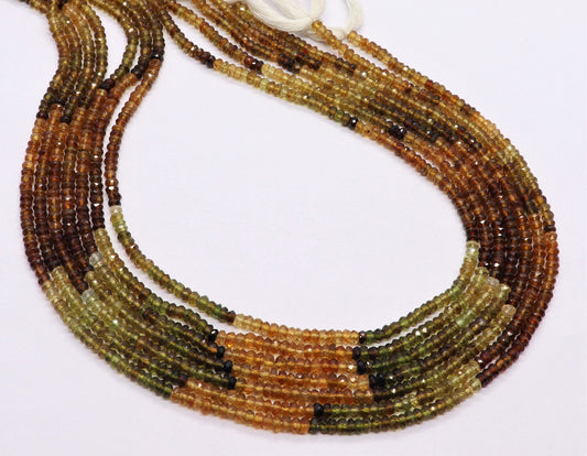AAA Petro Tourmaline Faceted Rondelle Beads, Natural 3MM Petro Tourmaline Rondelle Bead, 13” Tourmaline Gemstone Beads